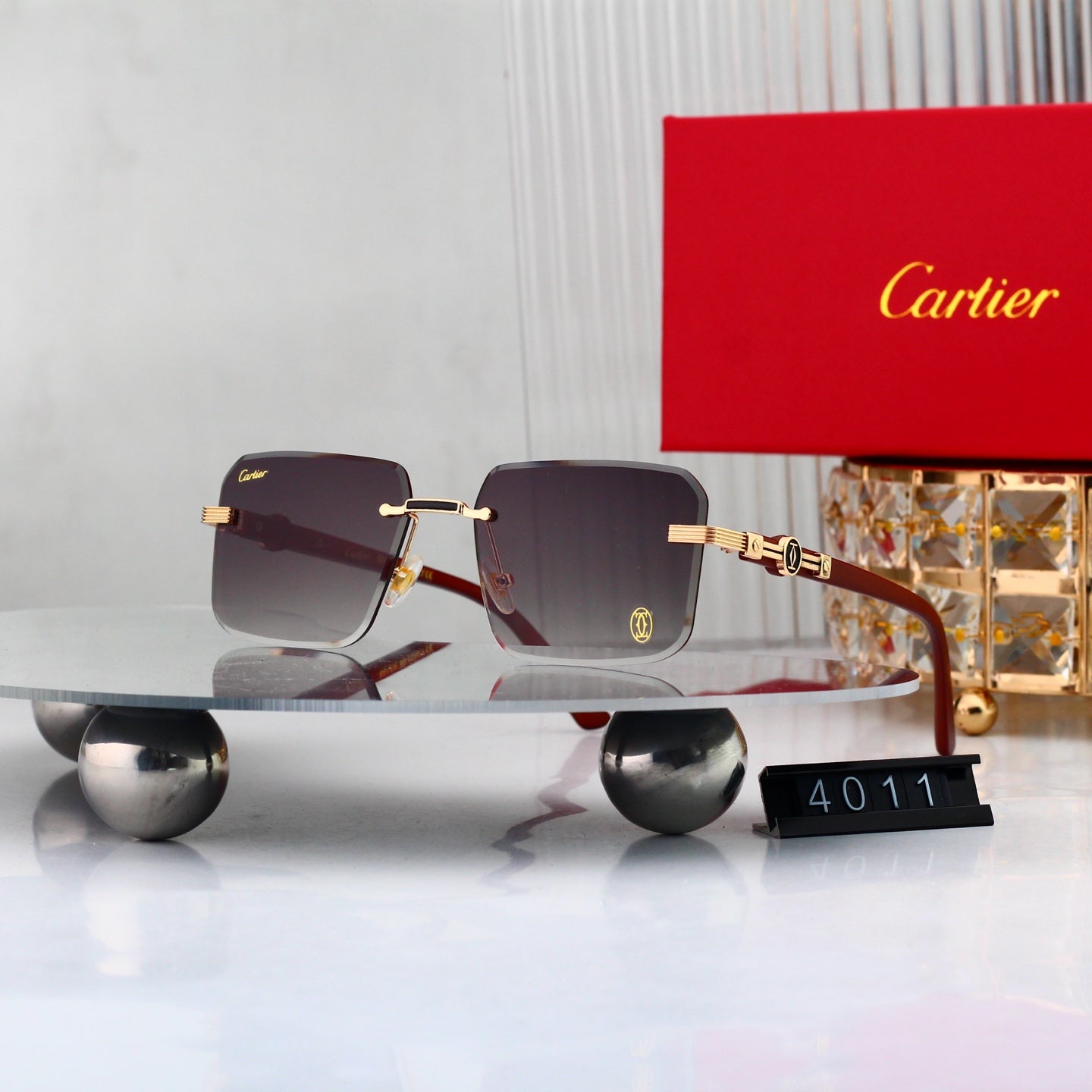 7 colors New hot HD lenses Frameless Sunglasses 4011
