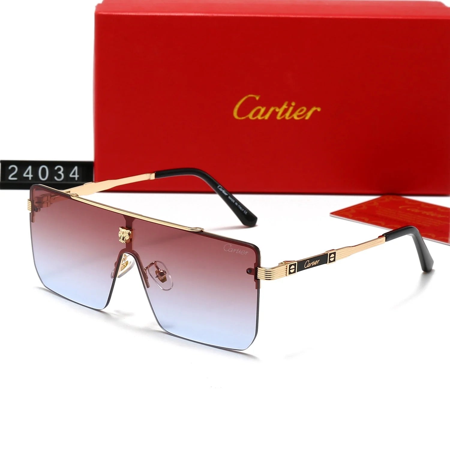 24034 New frameless oversized sunglasses for men and women