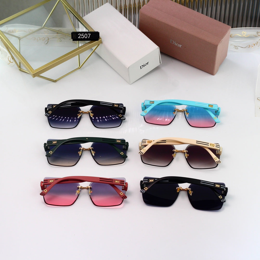 6 colors New hot HD lenses No borders design sunglasses 2507