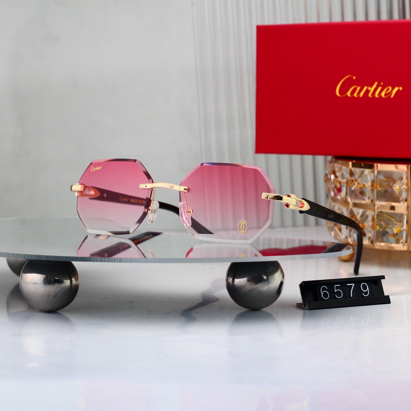 7 colors New hot HD lenses Frameless Sunglasses 6579