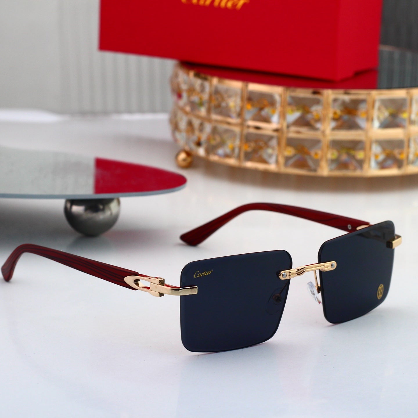 7 colors New hot HD lenses Frameless Sunglasses 4003