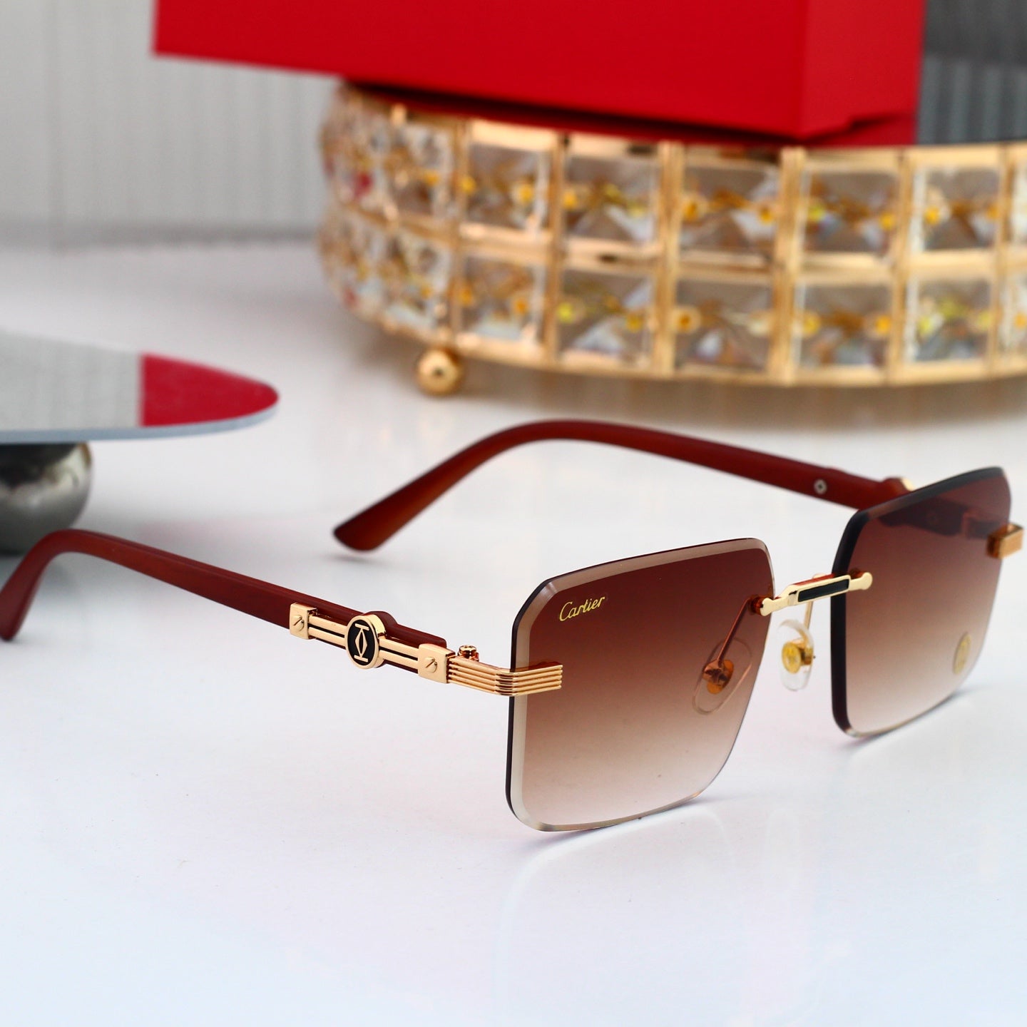7 colors New hot HD lenses Frameless Sunglasses 4011
