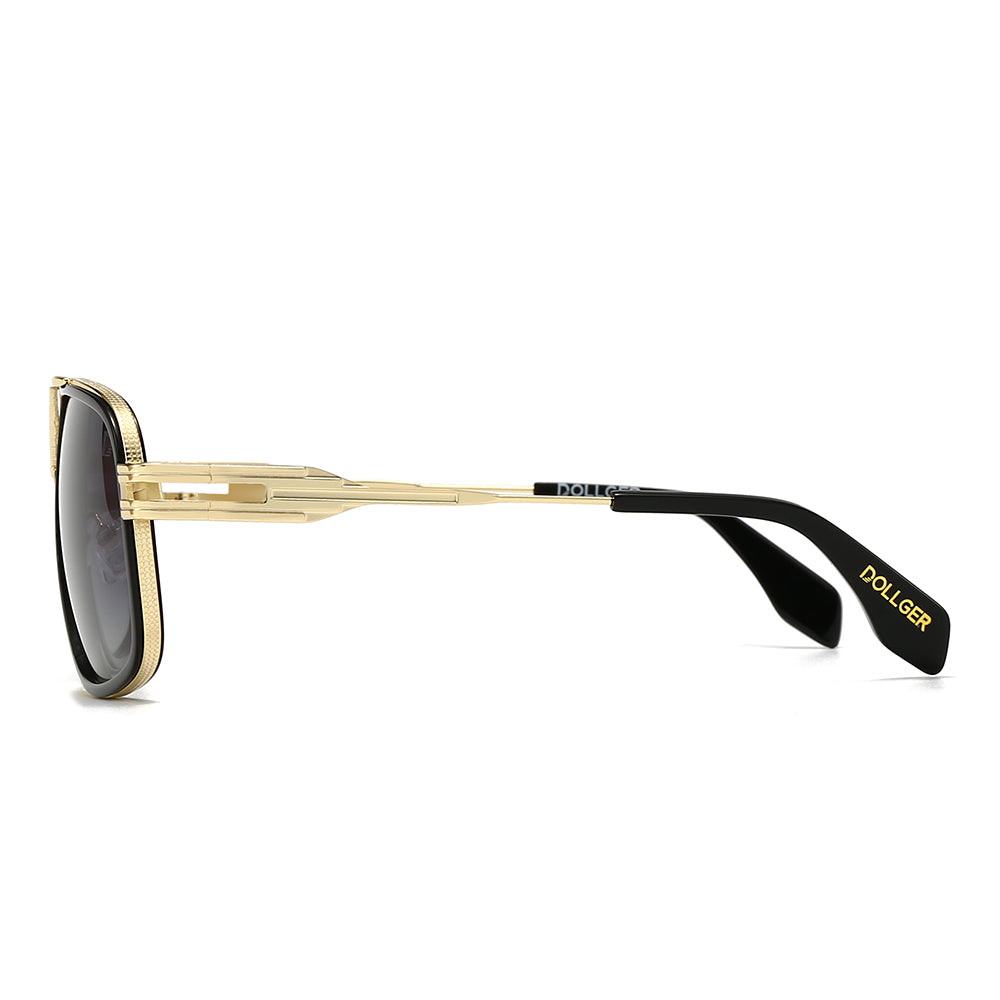 Dollger Aviator Square Black Grey Sunglasses