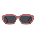 Vintage patchwork acetate polygonal cat-eye sunglasses