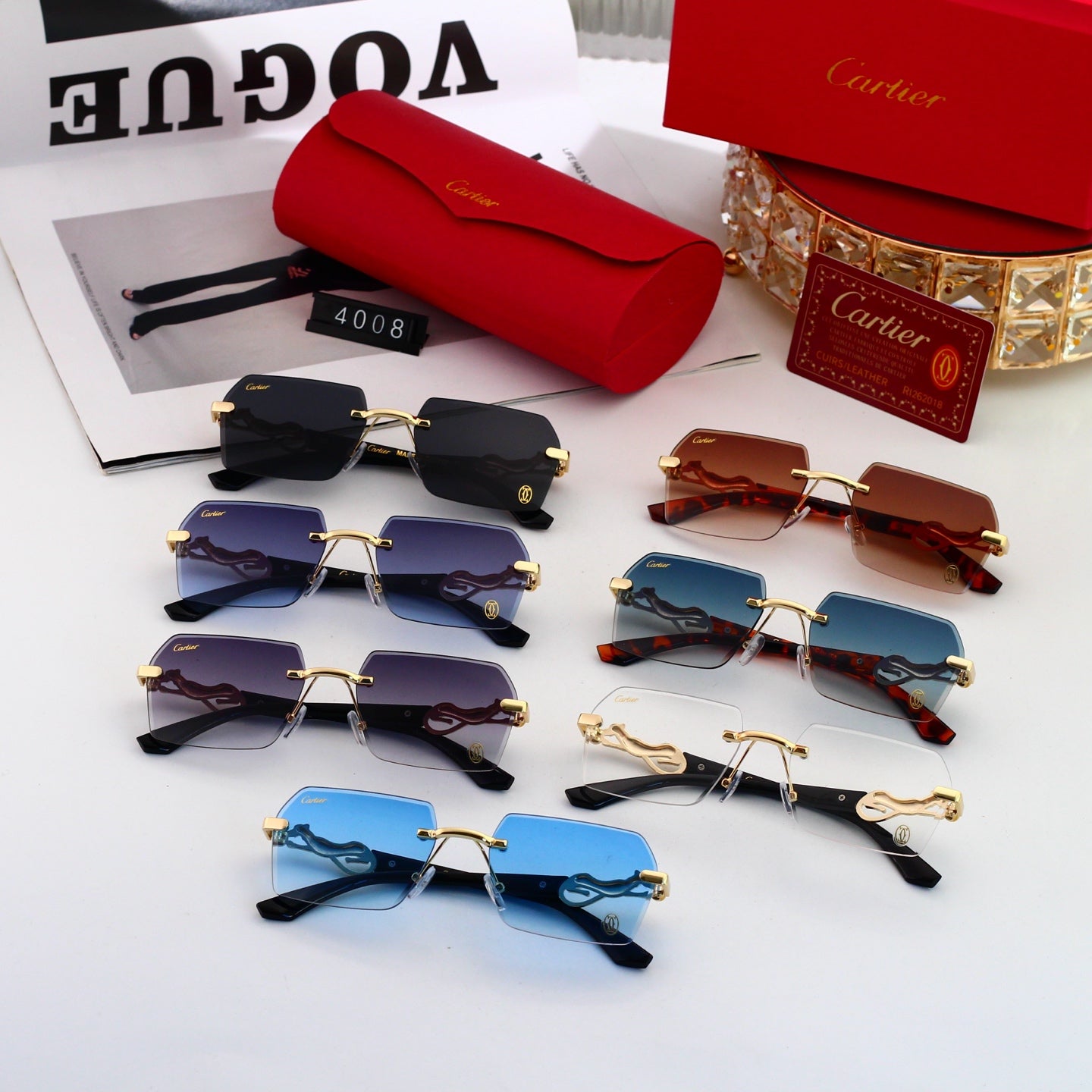 7 colors New hot HD lenses Frameless Sunglasses 4008