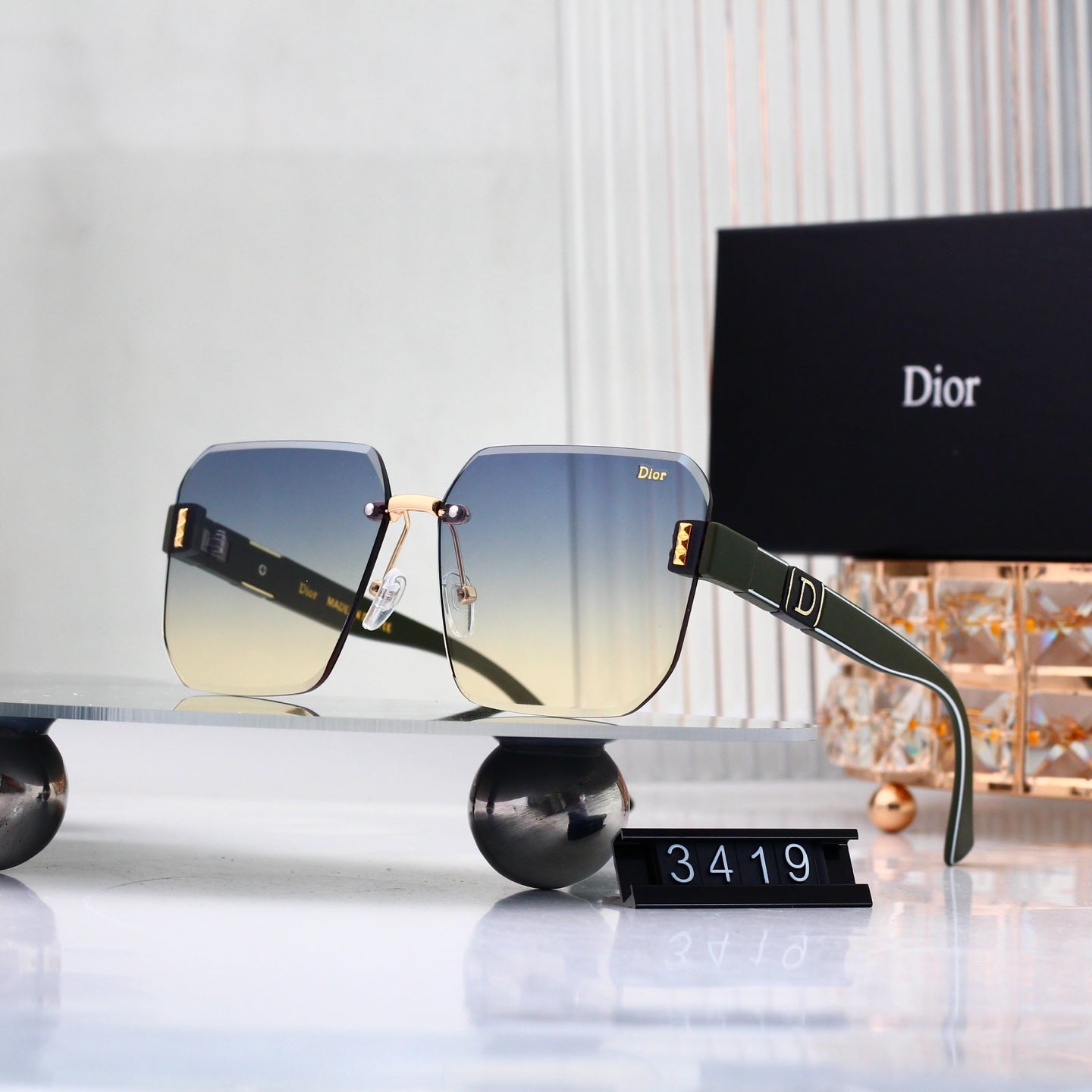 6 colors New hot HD lenses No borders design sunglasses 3419