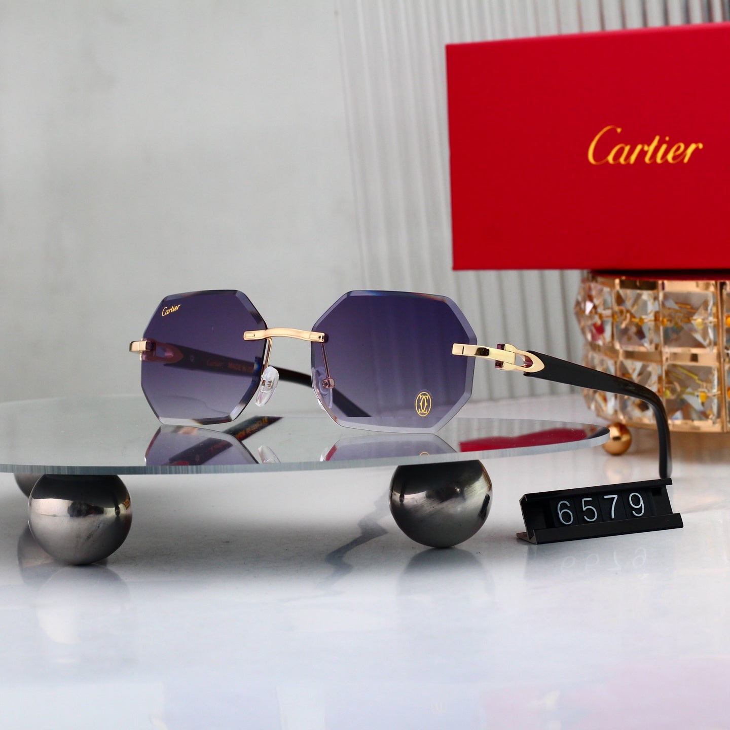 7 colors New hot HD lenses Frameless Sunglasses 6579