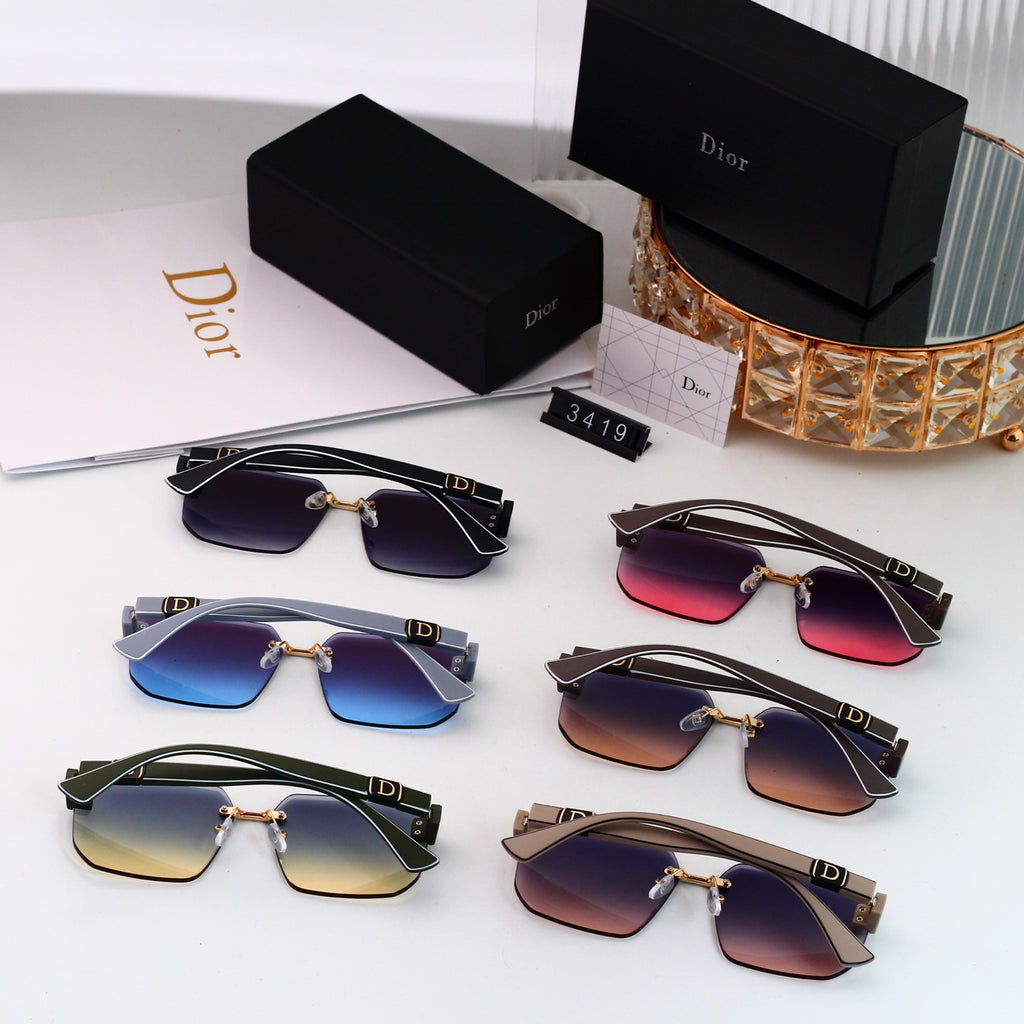 6 colors New hot HD lenses No borders design sunglasses 3419