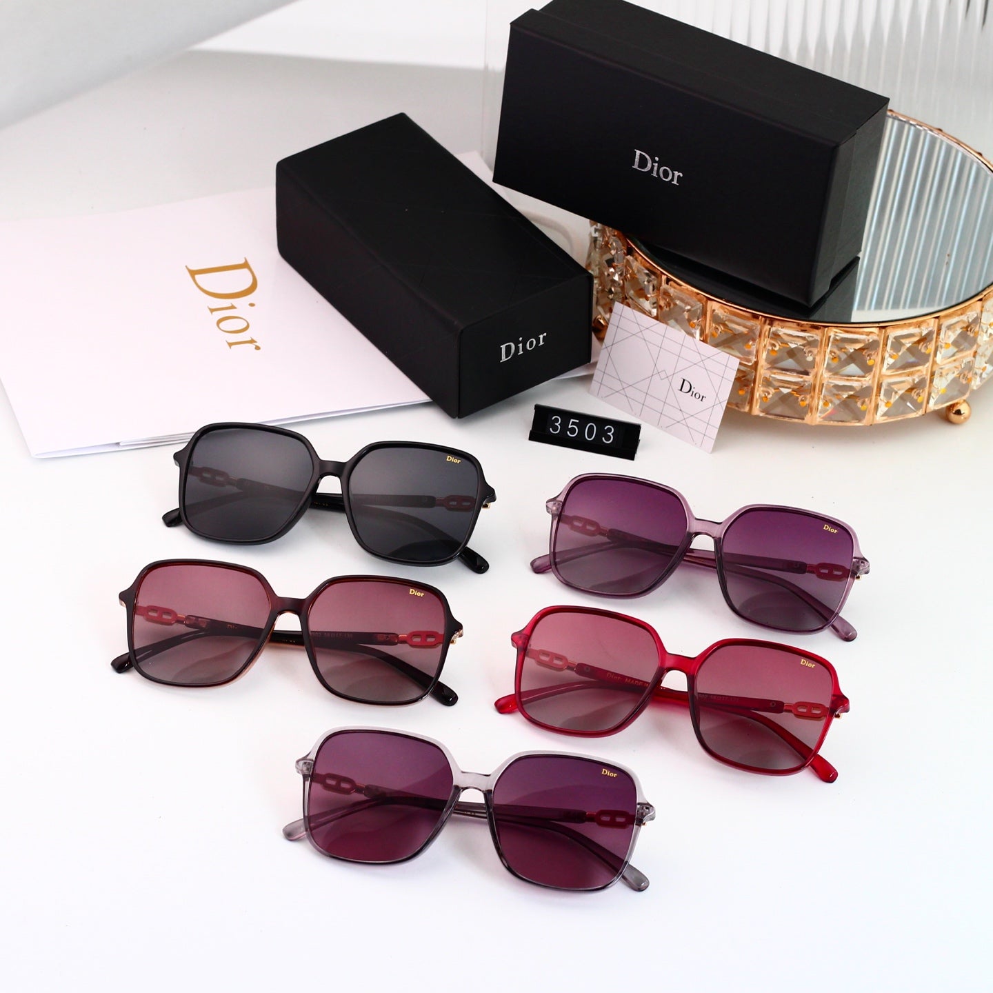 5 colors New hot HD lenses Full frame design sunglasses 3553