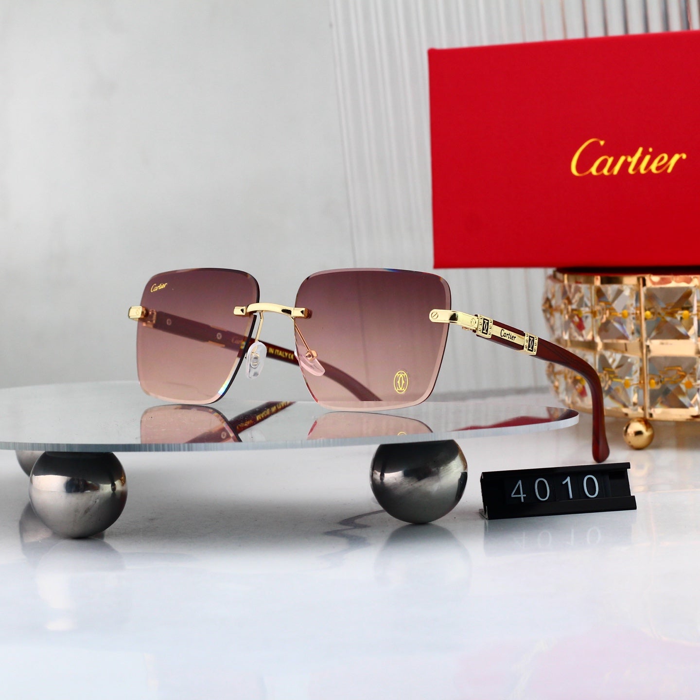 5 colors New hot HD lenses Frameless Sunglasses 4010