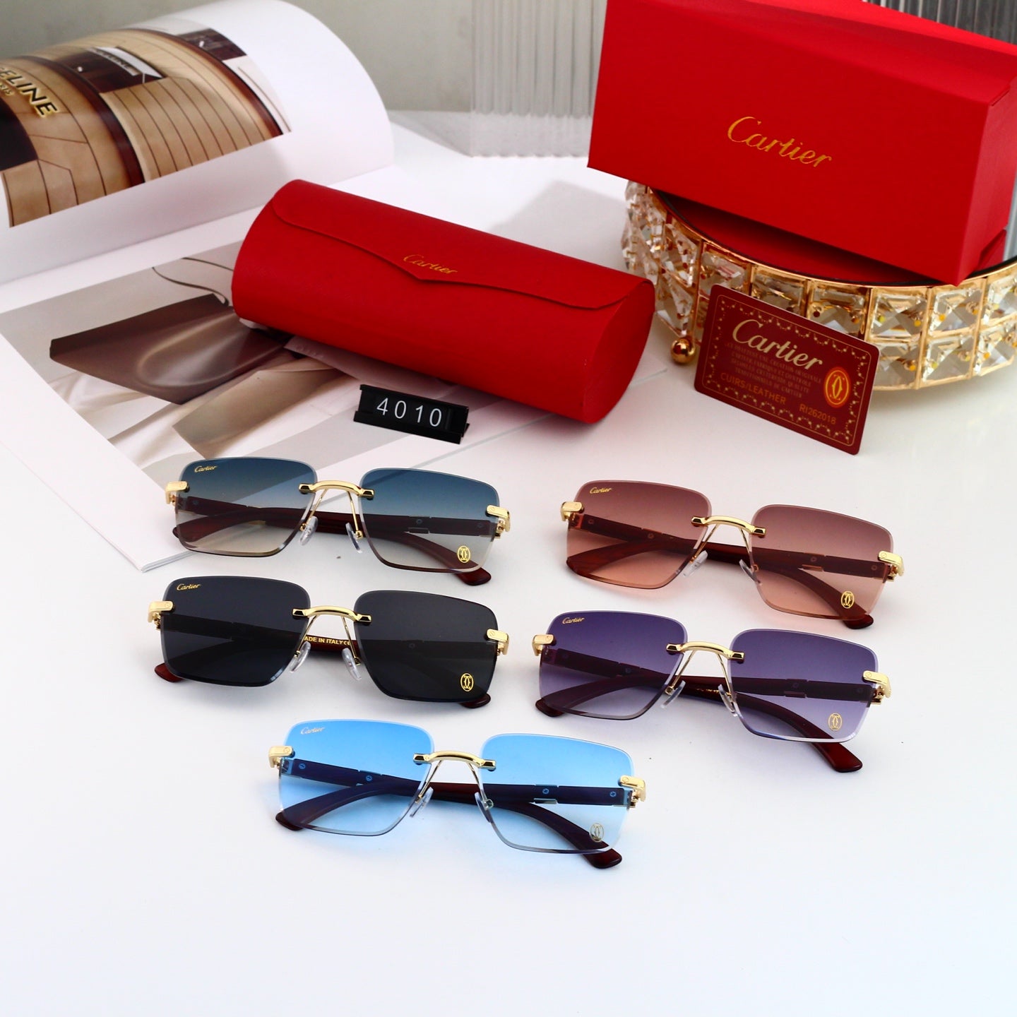 5 colors New hot HD lenses Frameless Sunglasses 4010