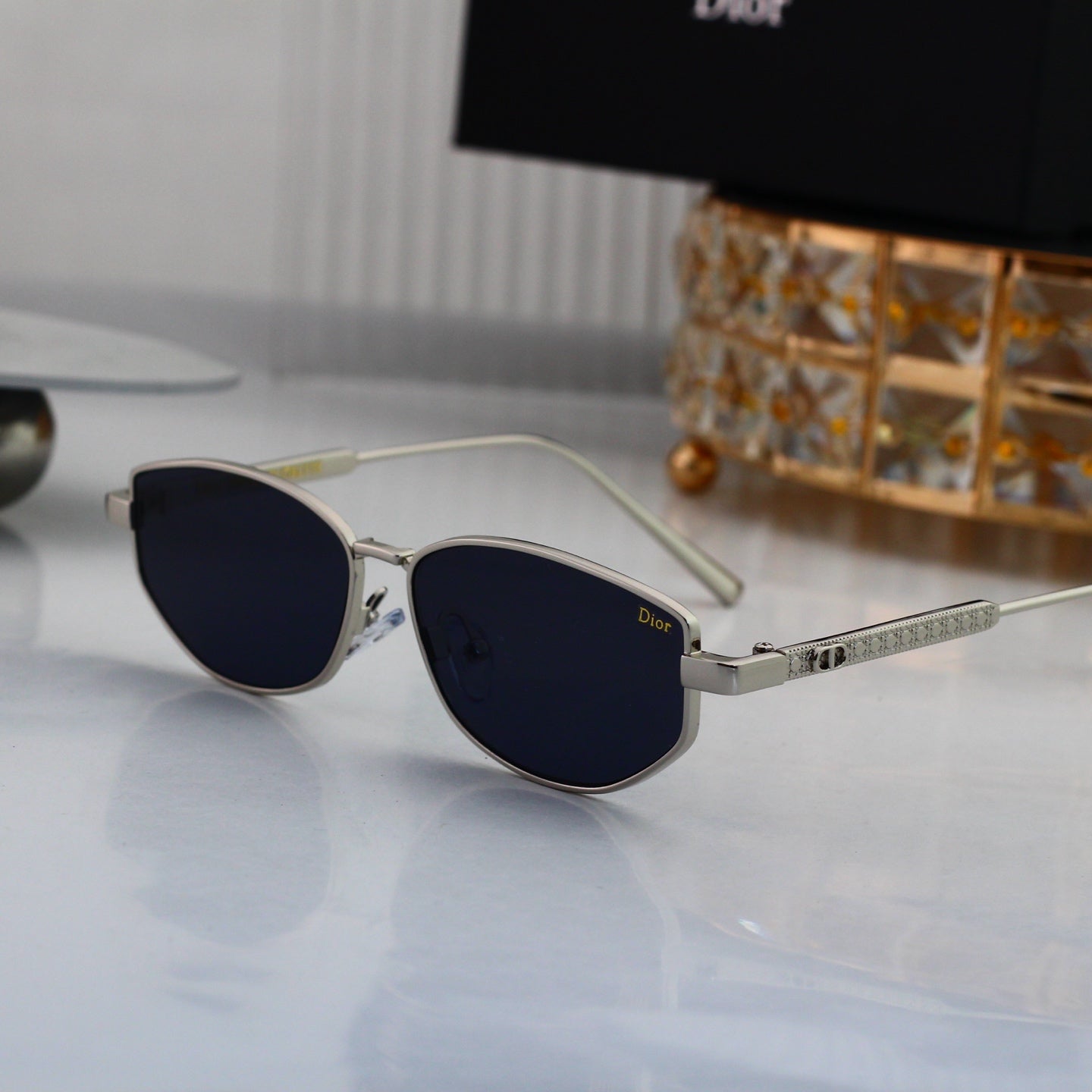 8 colours High-definition lens metal full-frame sunglasses 4096