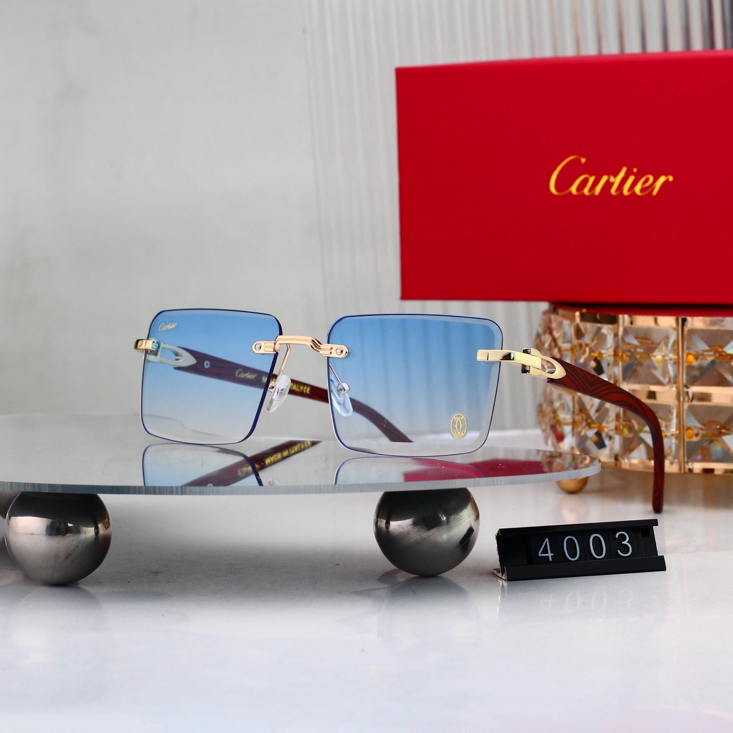 7 colors New hot HD lenses Frameless Sunglasses 4003