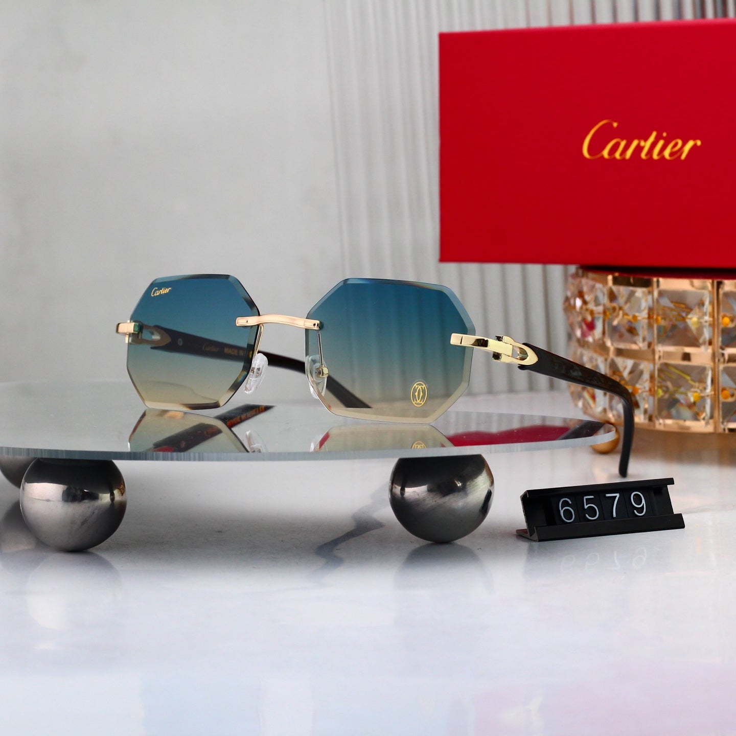 7 colors New hot HD lenses Frameless Sunglasses 6579