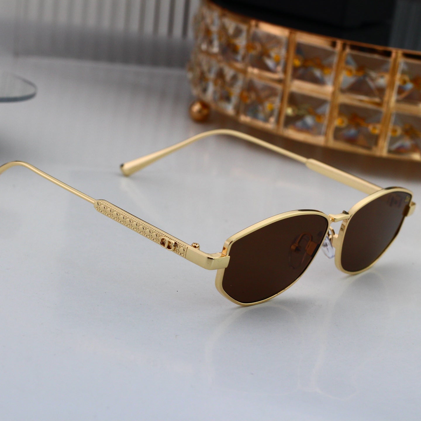 8 colours High-definition lens metal full-frame sunglasses 4096