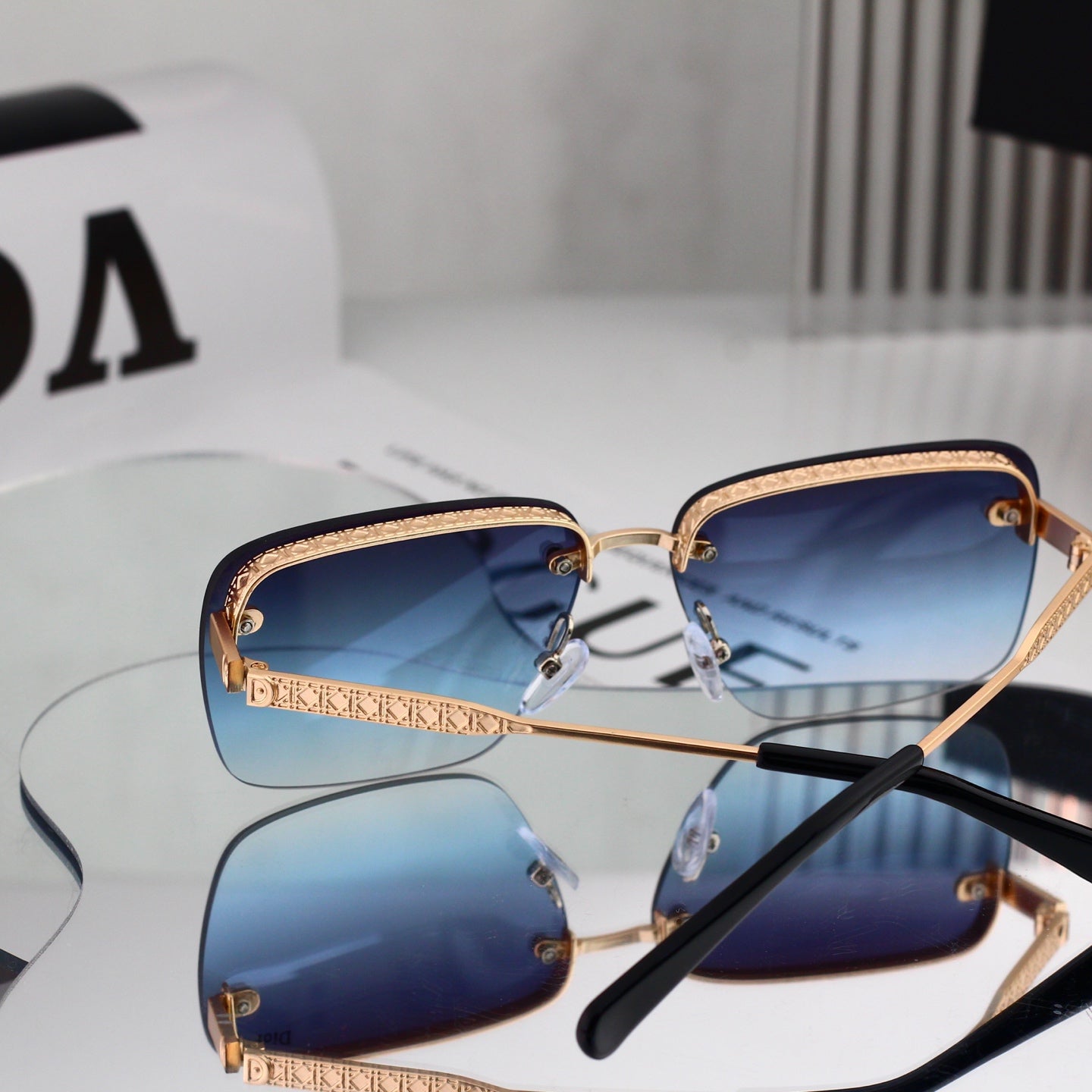 6 colours High-definition lens, rimless sunglasses 5005
