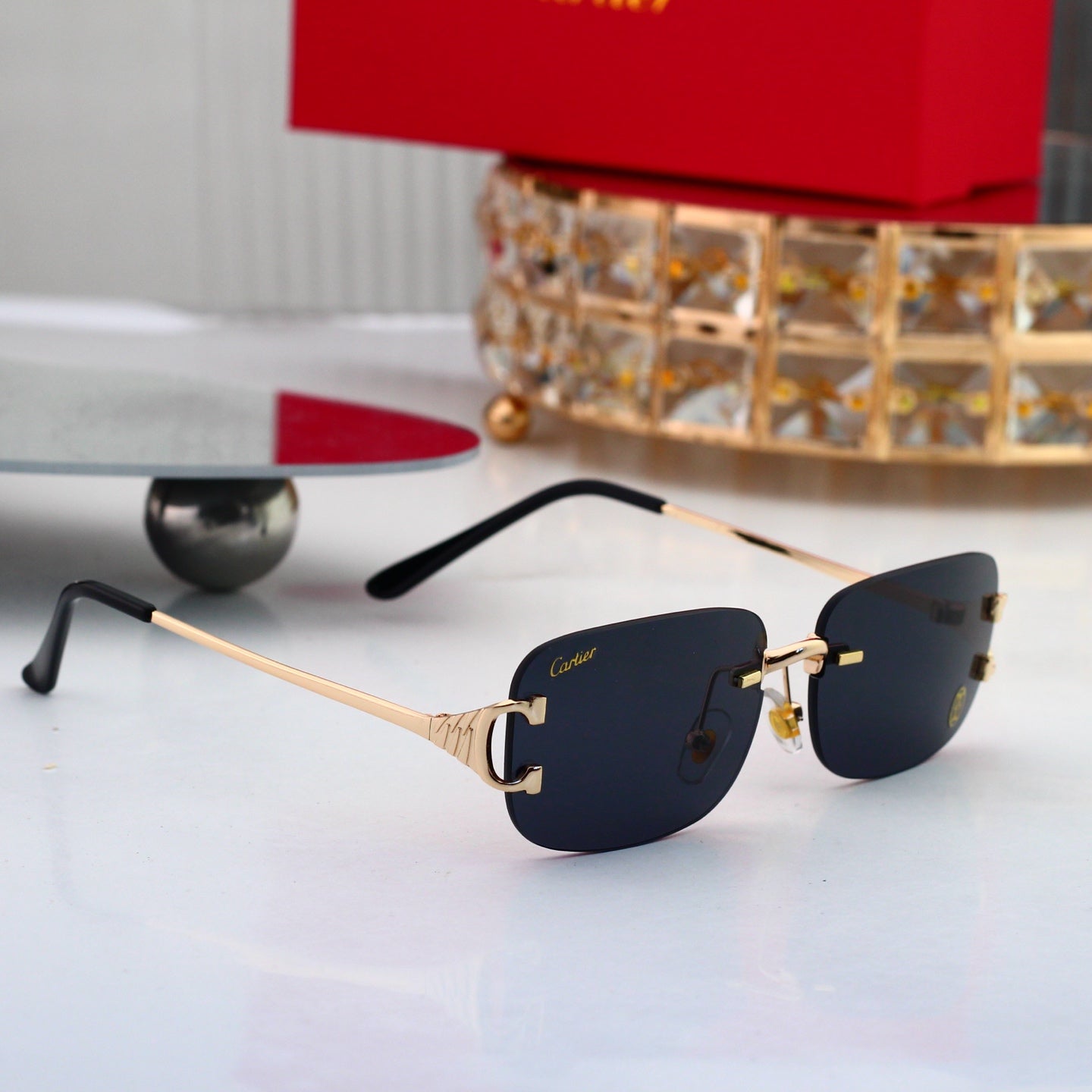 7 colors New hot HD lenses Frameless Sunglasses 4004