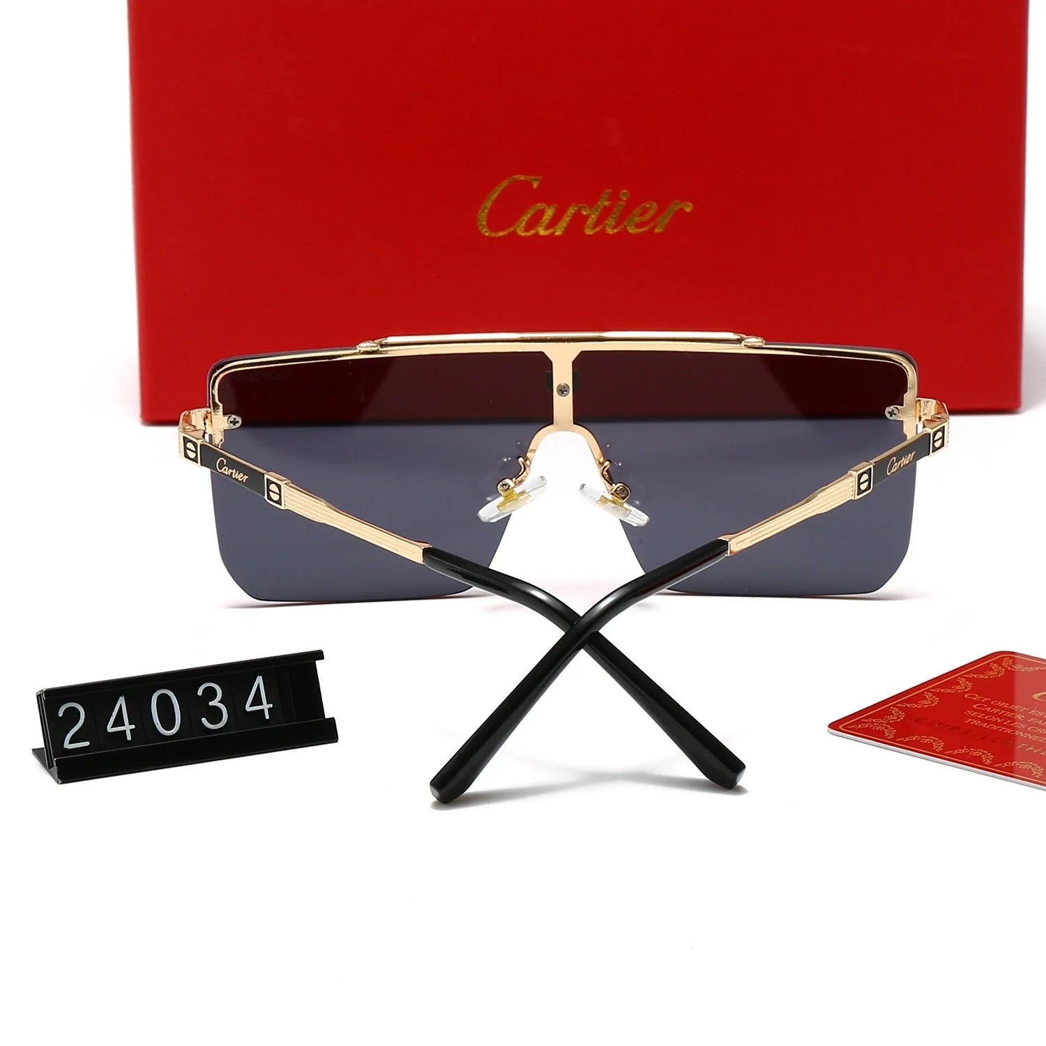 24034 New frameless oversized sunglasses for men and women