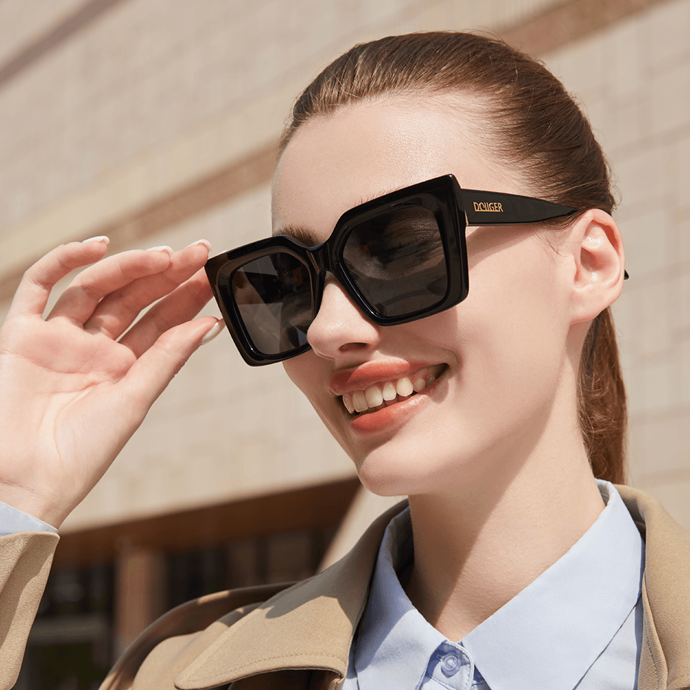 Dollger Elegant Classic Oversized Square Cat Eye Sunglasses