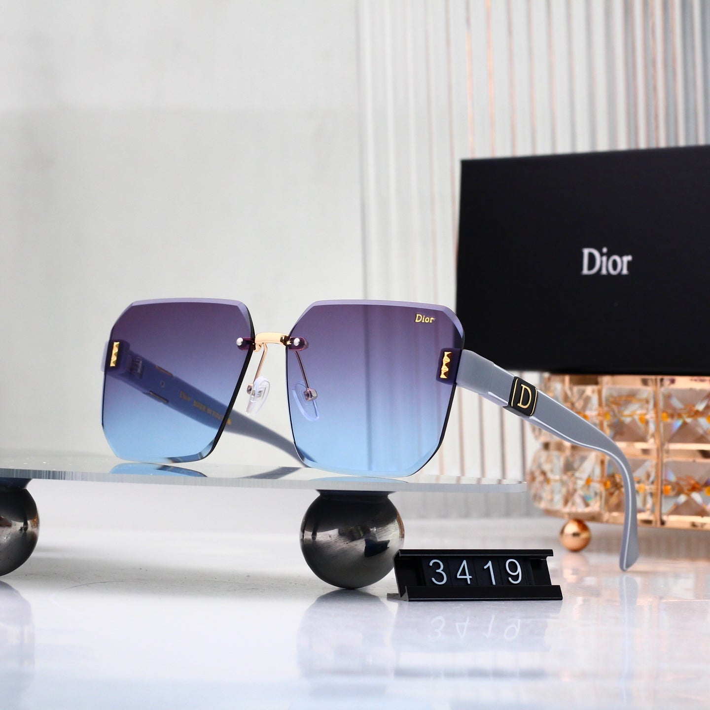 6 colors New hot HD lenses No borders design sunglasses 3419