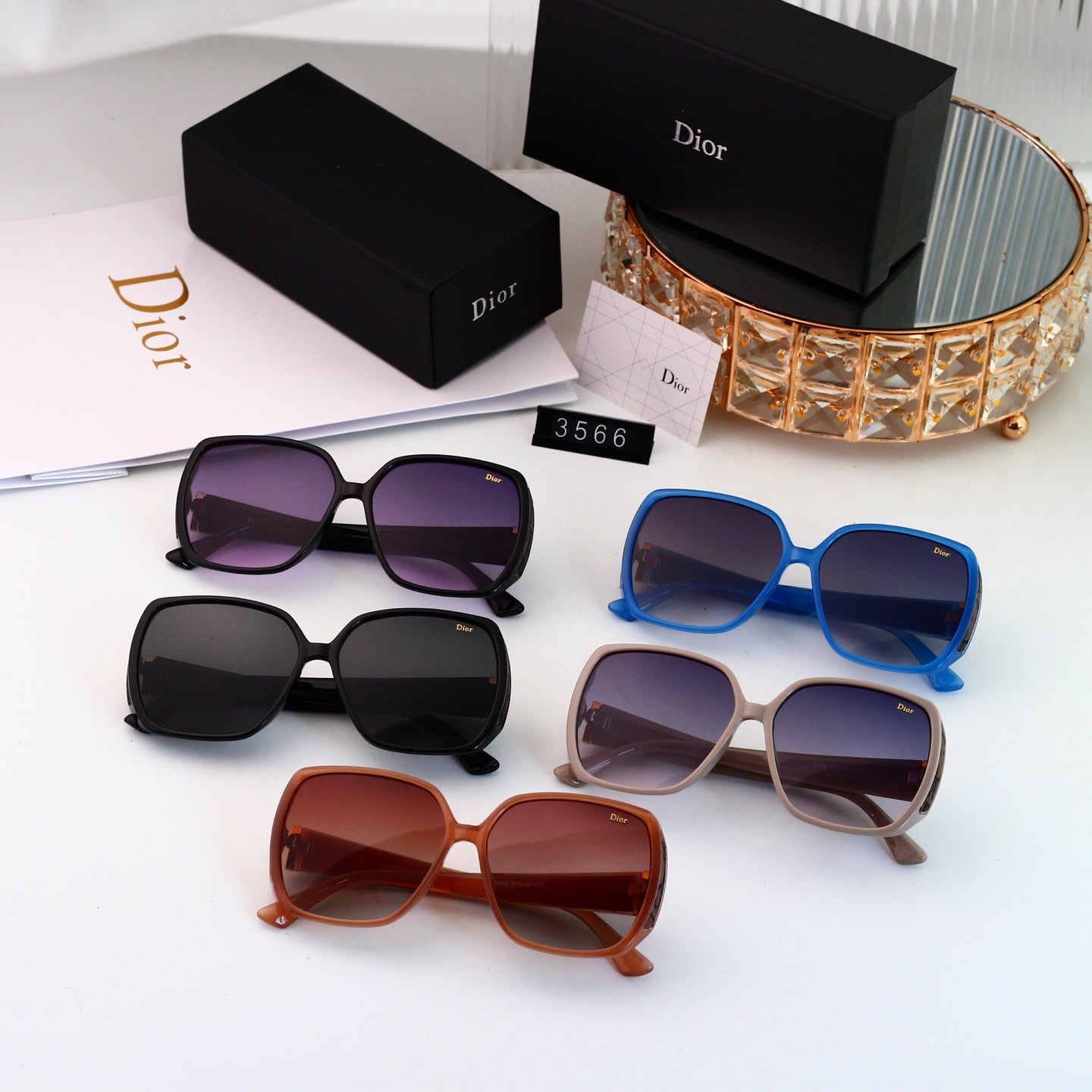 5 colors New hot HD lenses Full frame design sunglasses 3566