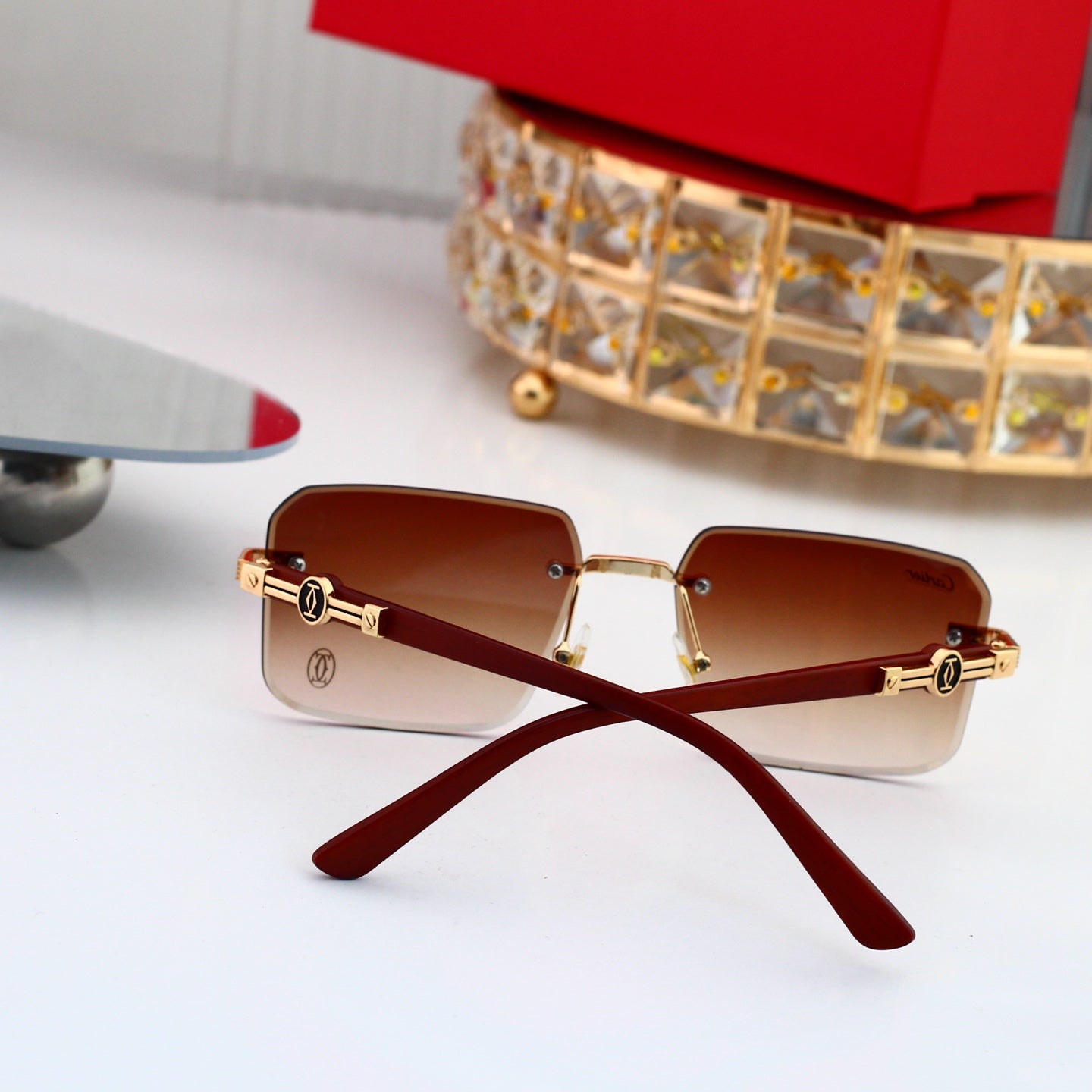 7 colors New hot HD lenses Frameless Sunglasses 4011