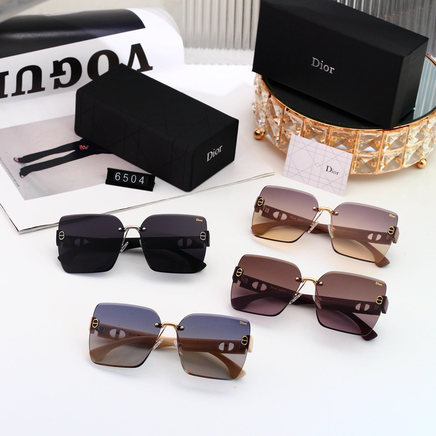 6 colors New hot HD lenses No borders design sunglasses 6504