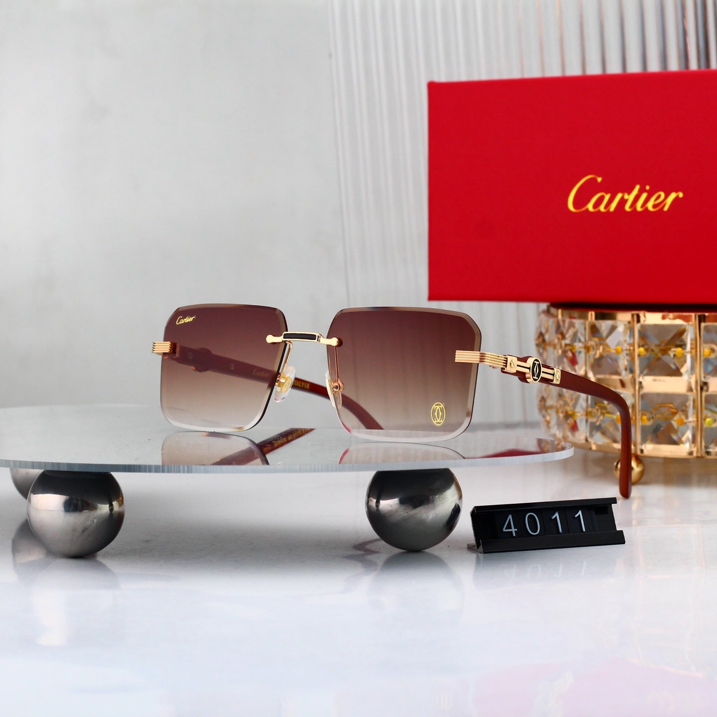 7 colors New hot HD lenses Frameless Sunglasses 4011