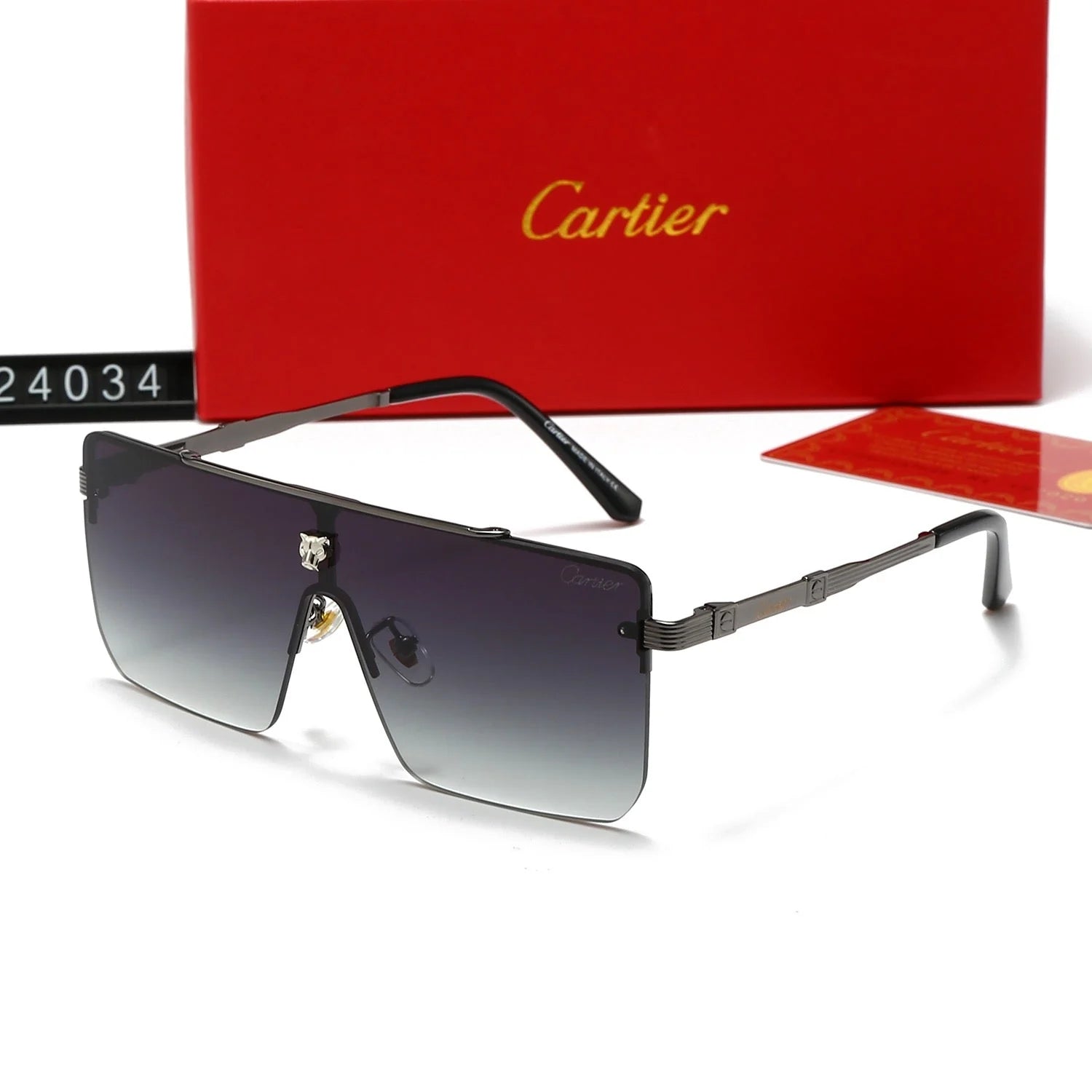 24034 New frameless oversized sunglasses for men and women