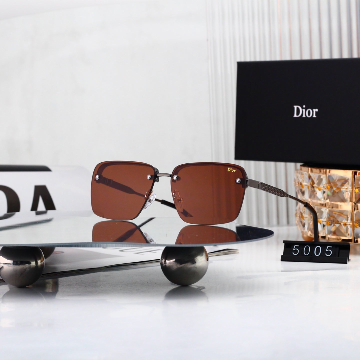 6 colours High-definition lens, rimless sunglasses 5005