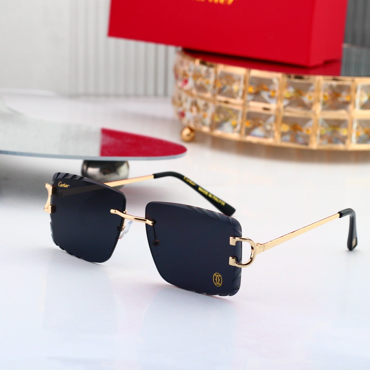 8 colors New hot HD lenses Frameless Sunglasses 6278
