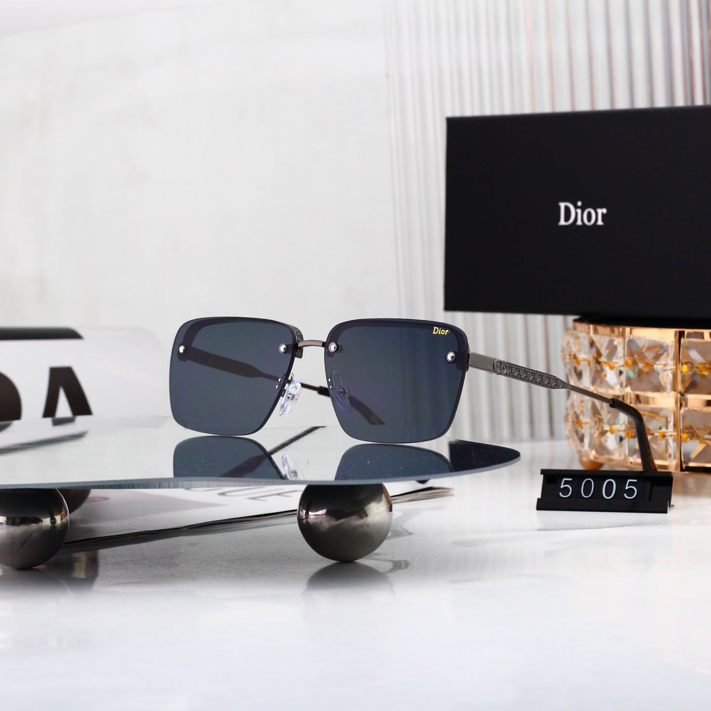 6 colours High-definition lens, rimless sunglasses 5005