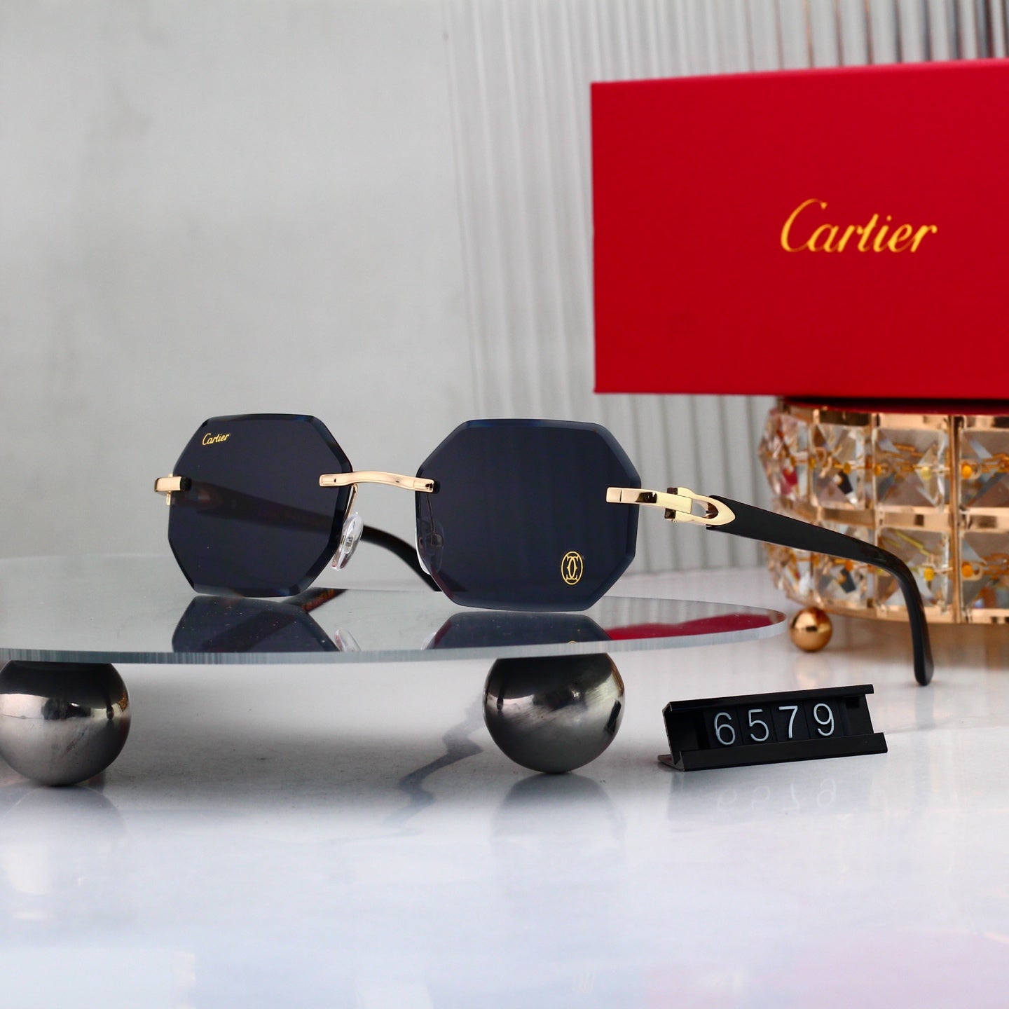 7 colors New hot HD lenses Frameless Sunglasses 6579