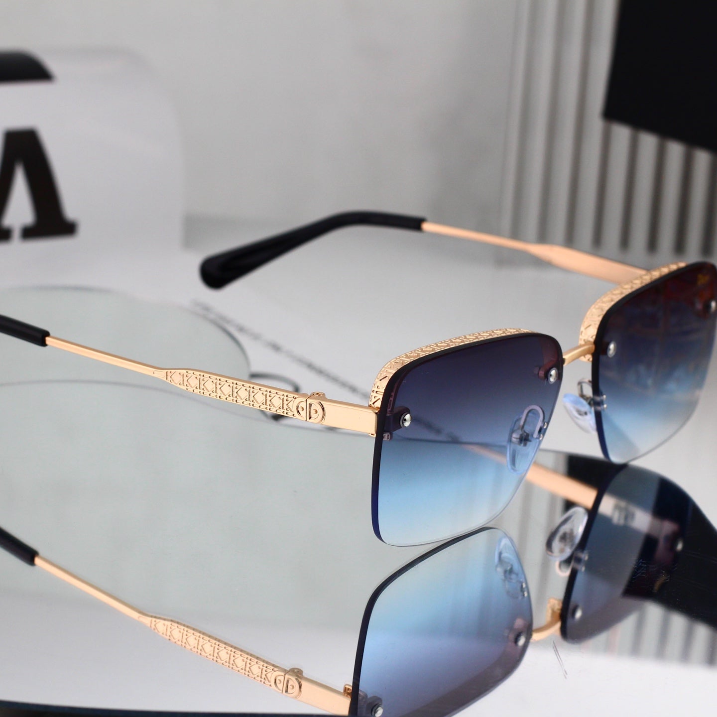 6 colours High-definition lens, rimless sunglasses 5005
