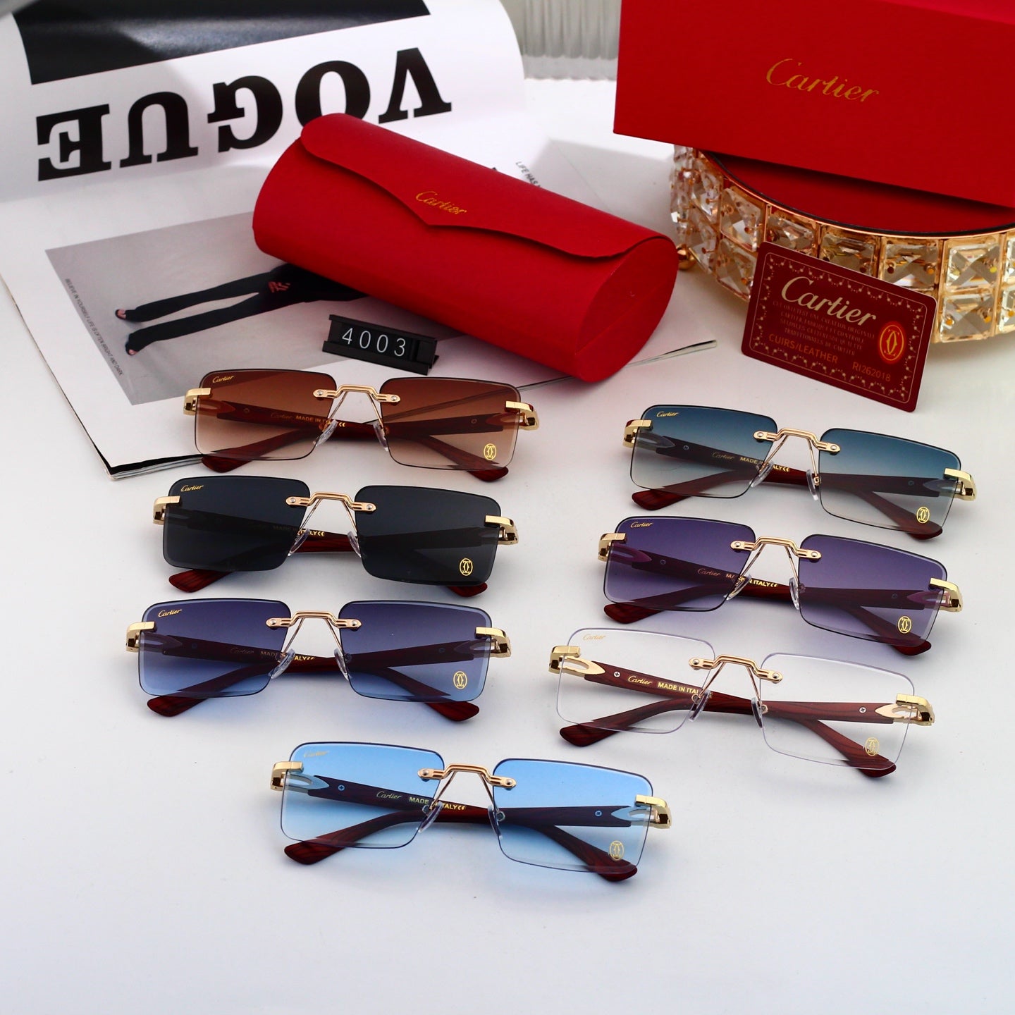 7 colors New hot HD lenses Frameless Sunglasses 4003