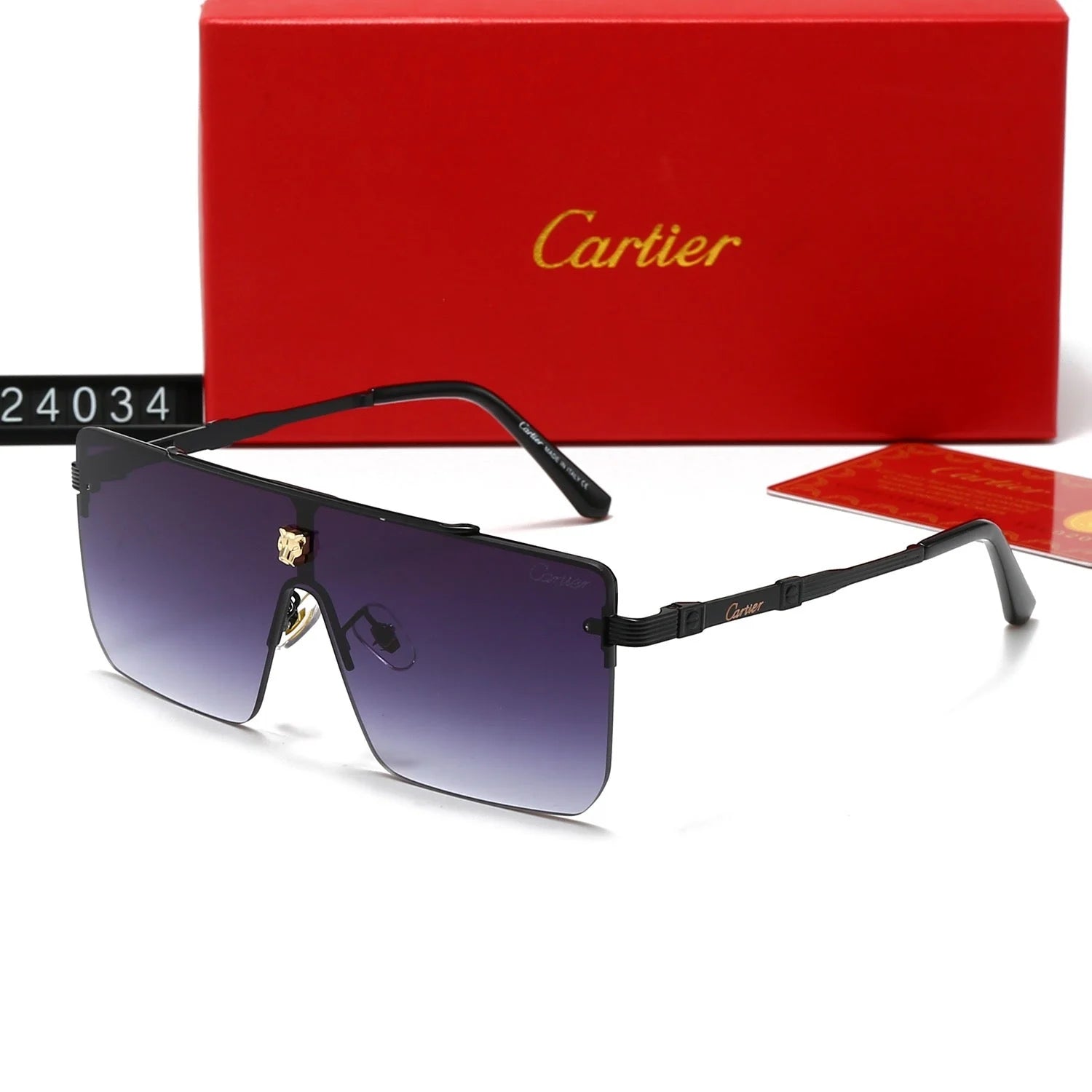 24034 New frameless oversized sunglasses for men and women