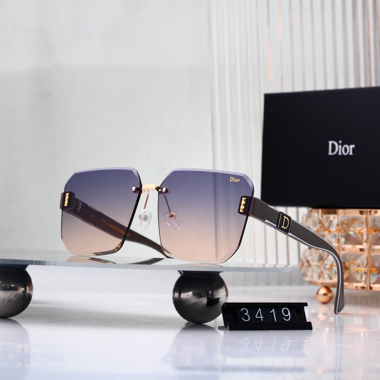 6 colors New hot HD lenses No borders design sunglasses 3419
