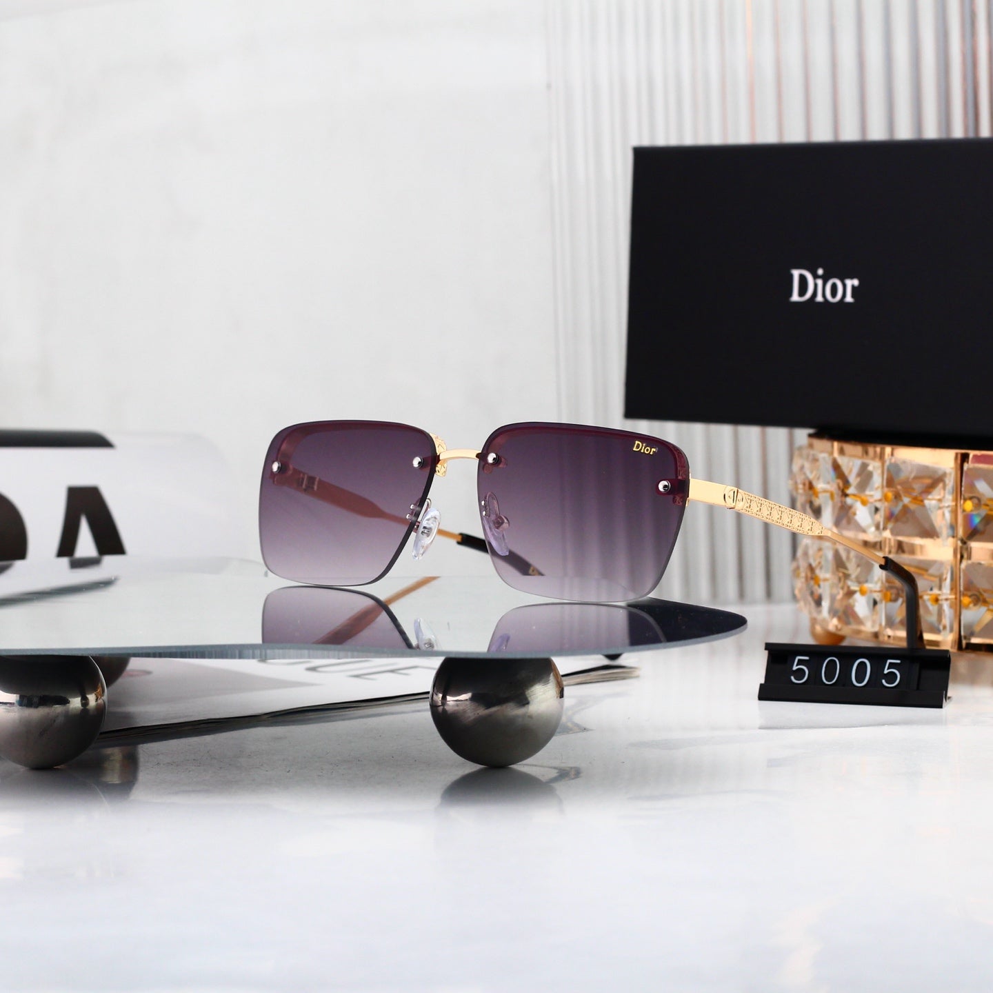 6 colours High-definition lens, rimless sunglasses 5005