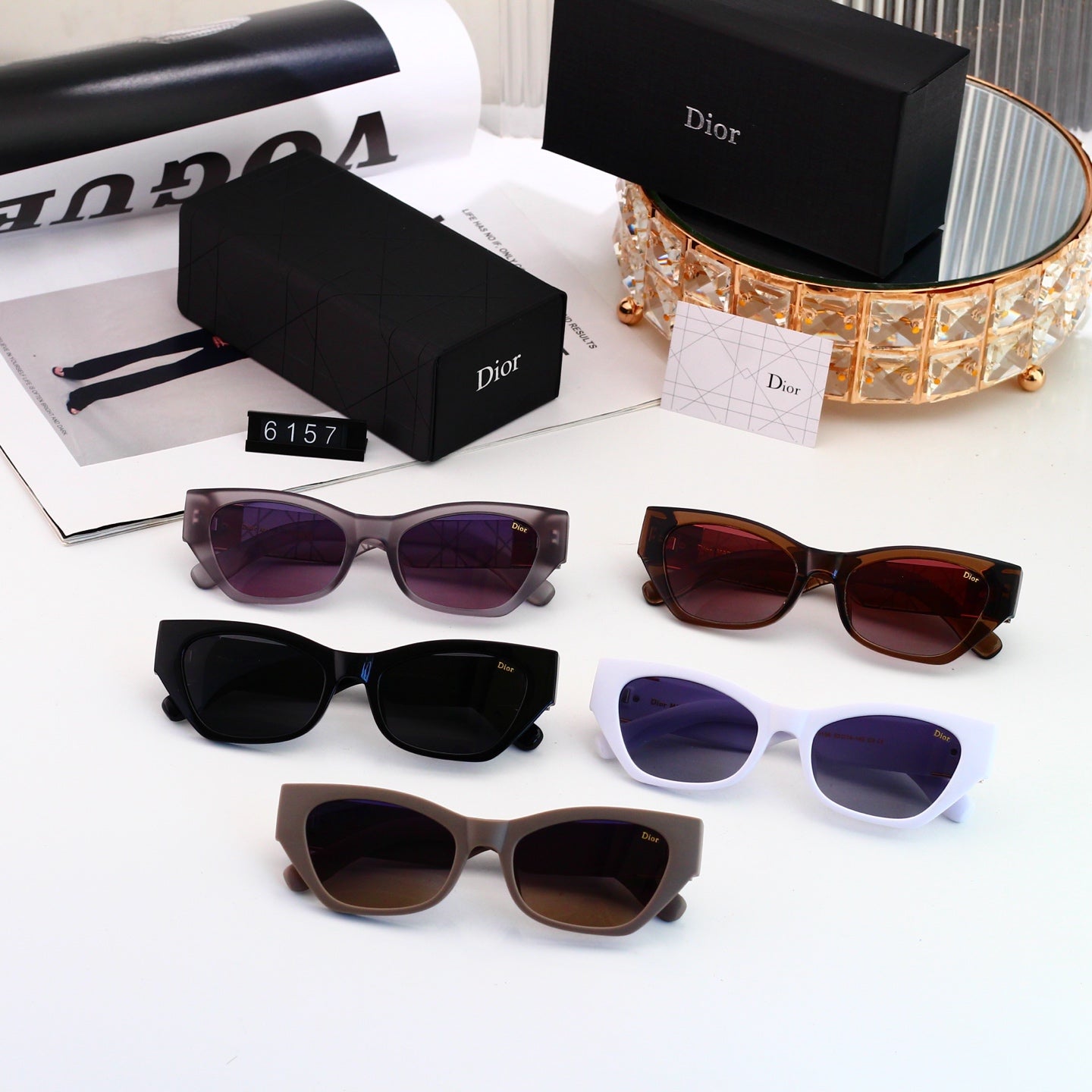 5 colors New hot HD lenses Full frame design sunglasses 6157