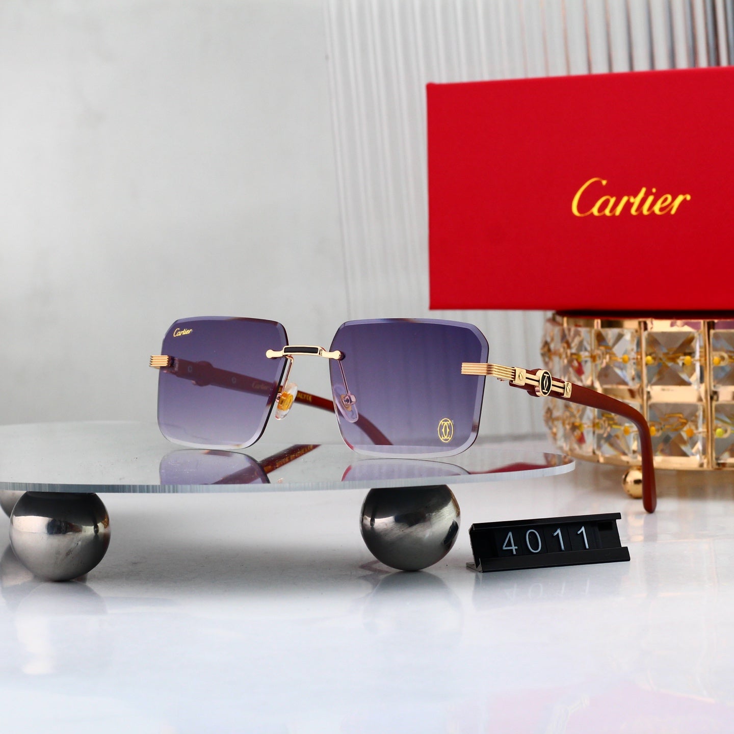 7 colors New hot HD lenses Frameless Sunglasses 4011
