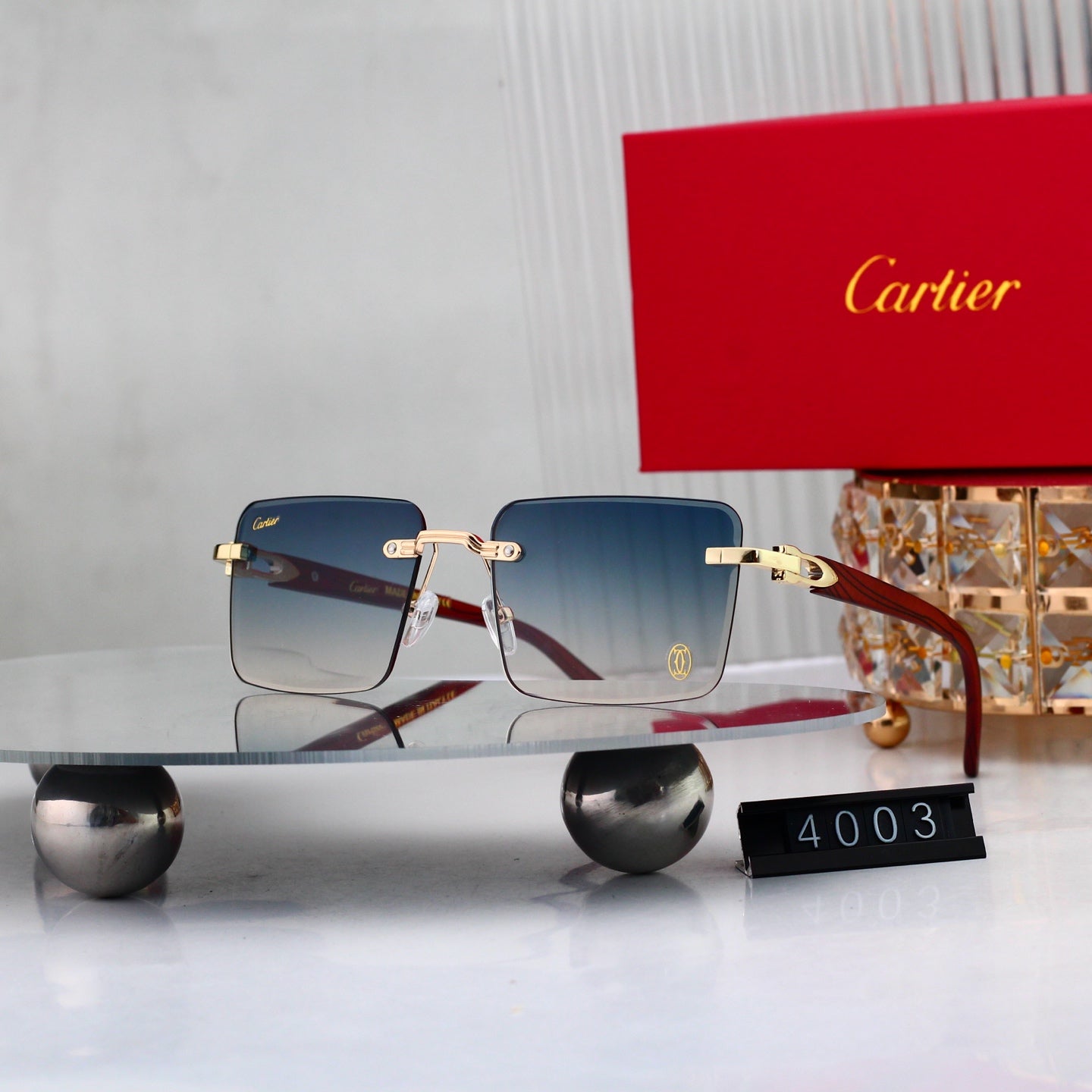 7 colors New hot HD lenses Frameless Sunglasses 4003