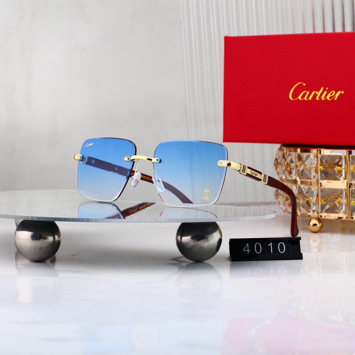 5 colors New hot HD lenses Frameless Sunglasses 4010