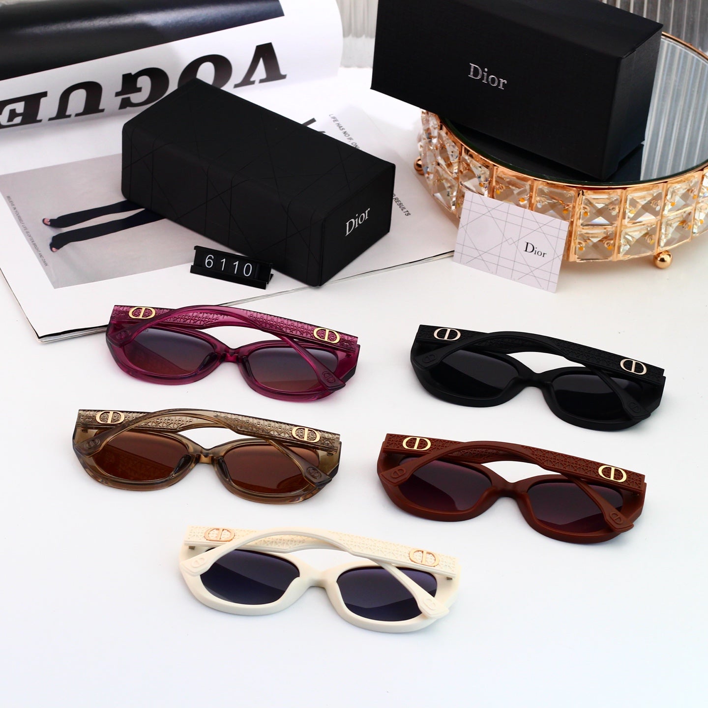 5 colors New hot HD lenses Full frame design sunglasses 6110