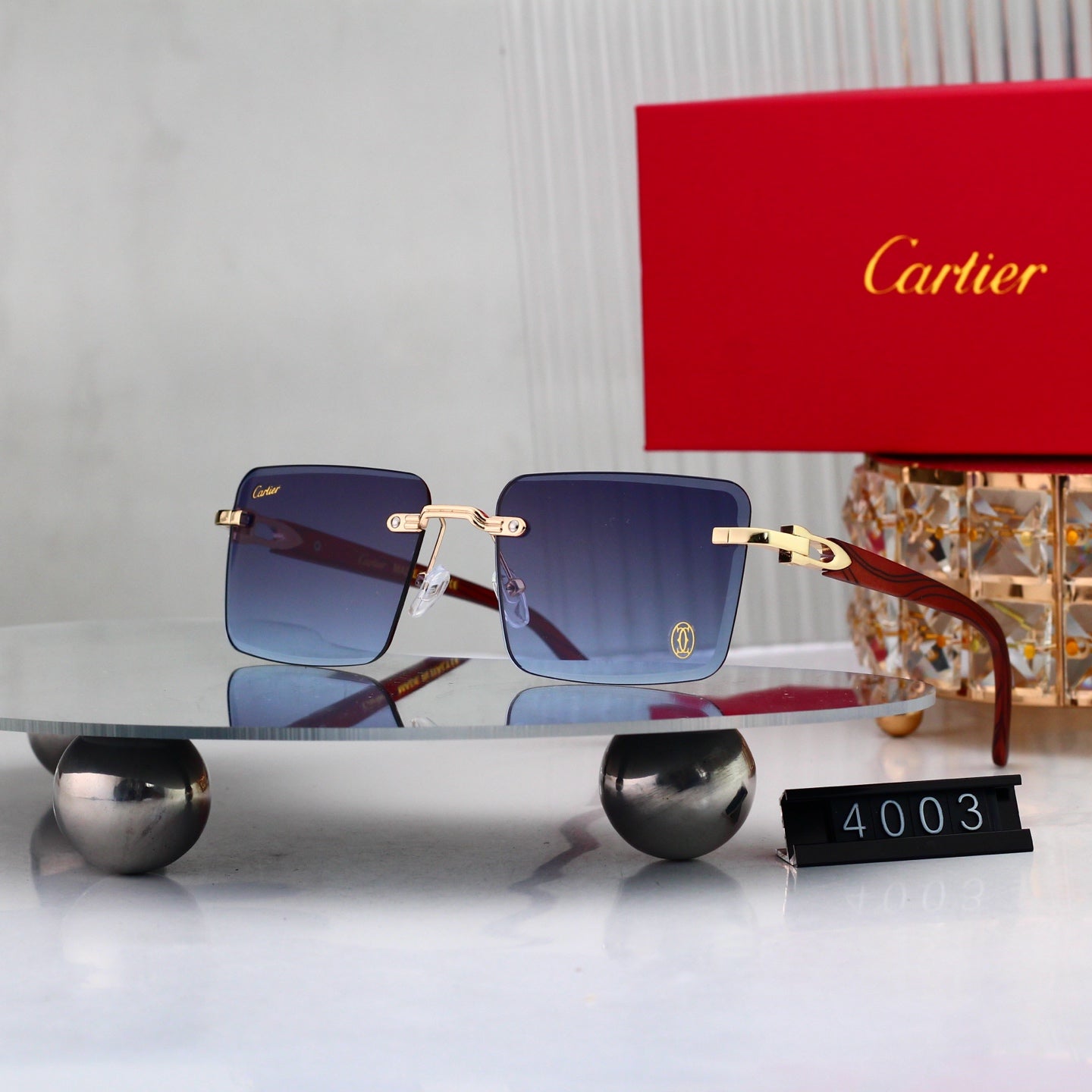 7 colors New hot HD lenses Frameless Sunglasses 4003