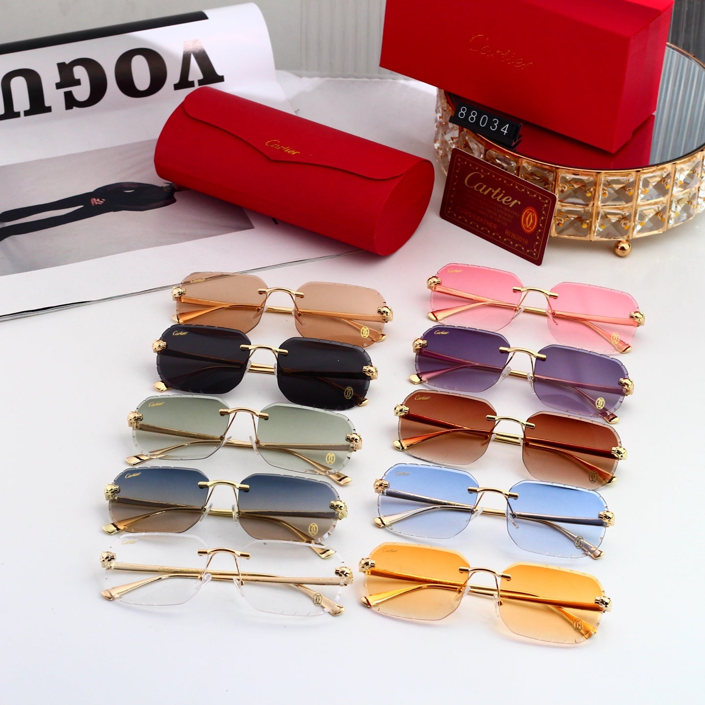 10 Colors New Hot HD Frameless Sunglasses 88034