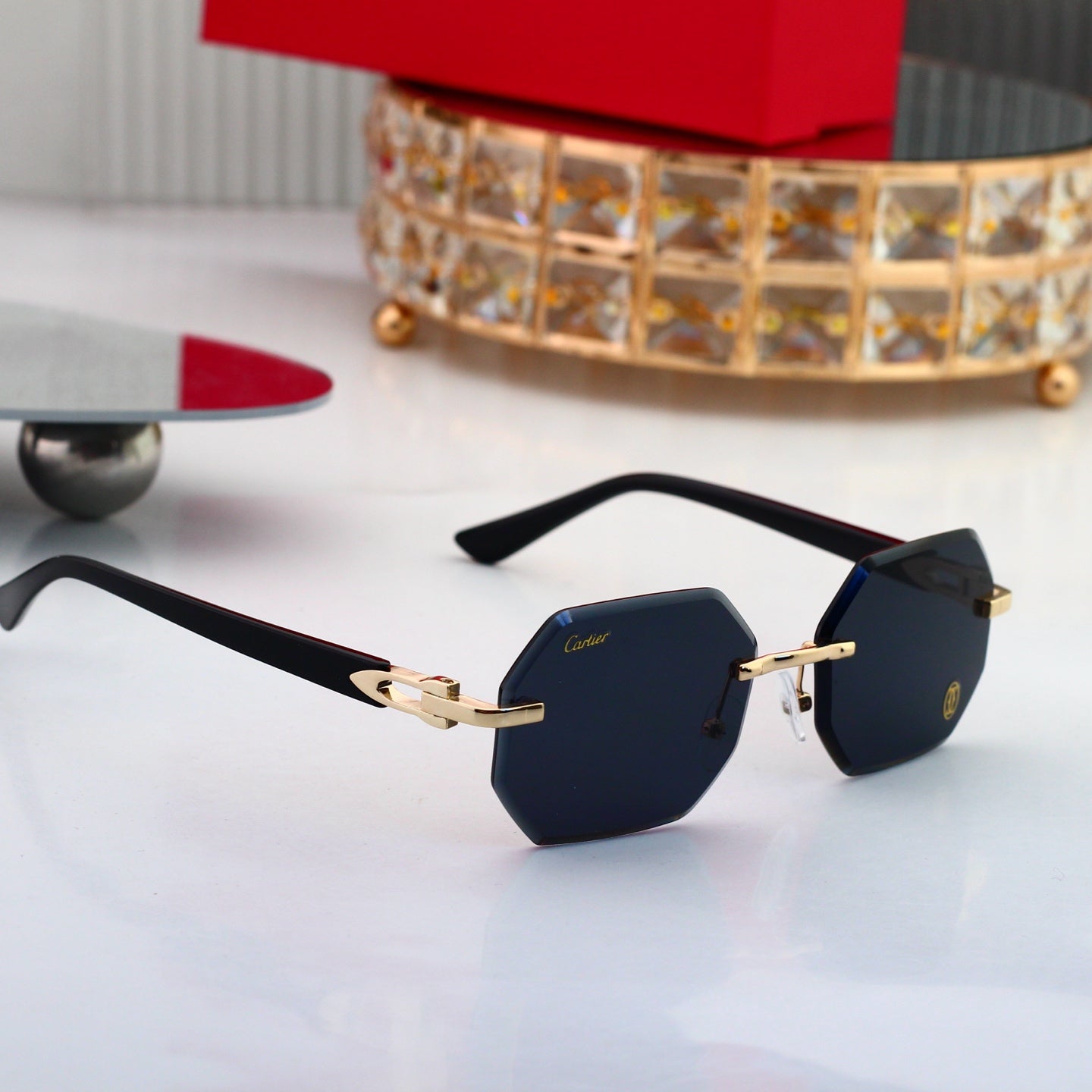 7 colors New hot HD lenses Frameless Sunglasses 6579