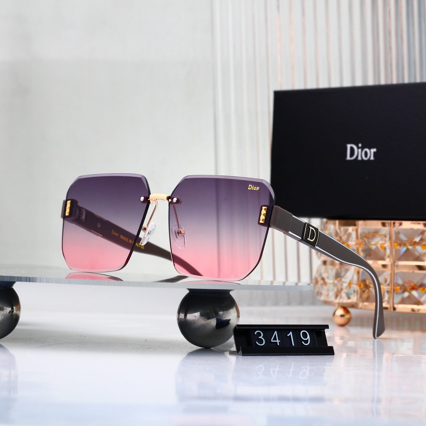 6 colors New hot HD lenses No borders design sunglasses 3419
