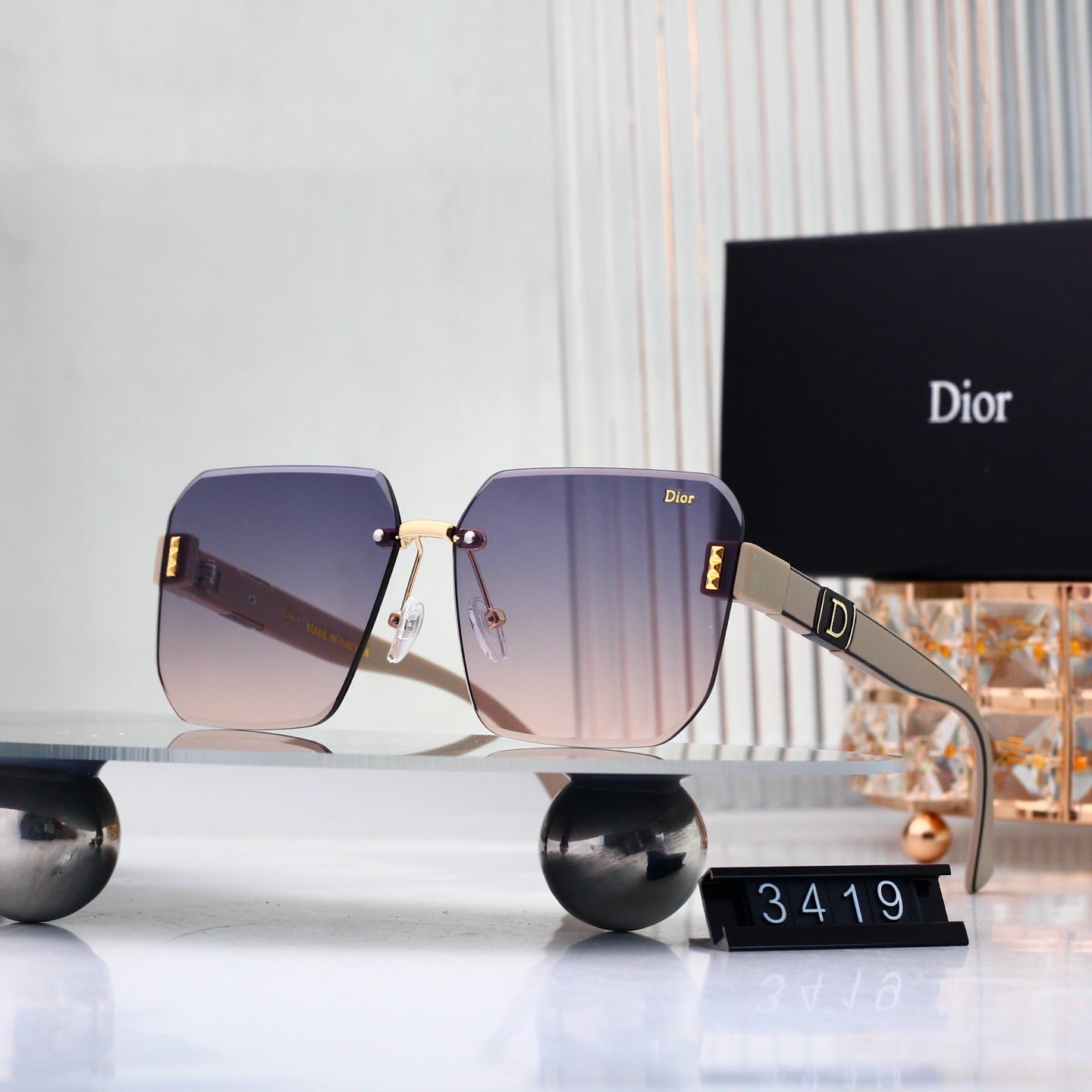 6 colors New hot HD lenses No borders design sunglasses 3419