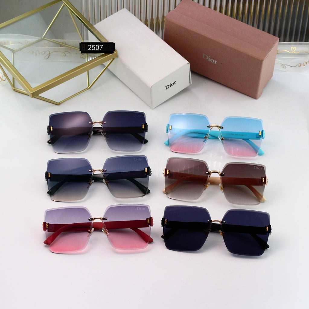 6 colors New hot HD lenses No borders design sunglasses 2507