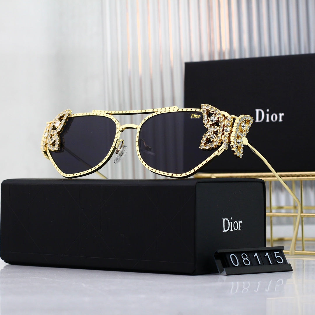 7 colors high-definition full-frame sunglasses with rhinestones, model 08115